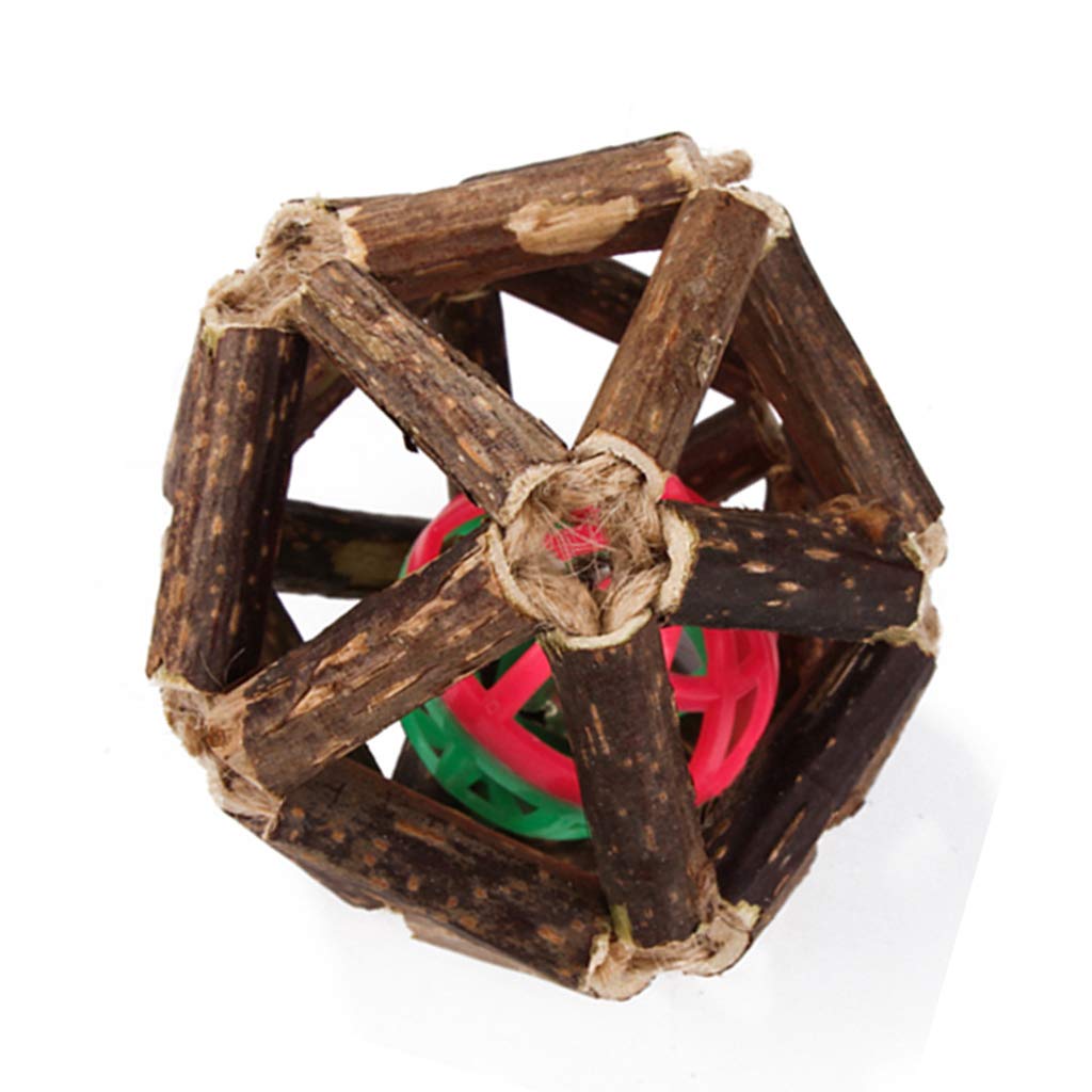 Zoomella Wooden Chewing Toys Pets Teeth Care Molar Ball For Cat Dog Rabbits Type 2|Toys|Pet Supplies