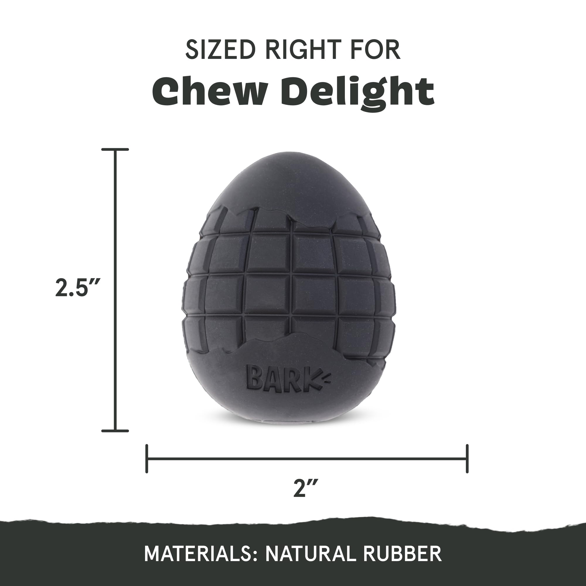 Barkbox Tough Dog Toys for Aggressive Chewers - Durable Rubber & Nylon, Small Size, Origin Color
