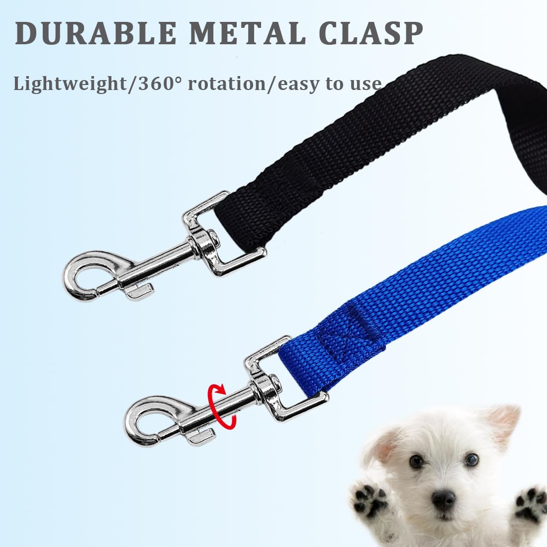 Wyuze 2 Pack Flat Nylon Dog Leashes, 6/10/20/30 Ft Long Recall Dog Training Lead, 3/4 Inch Wide Traditional Leash For Small Medi