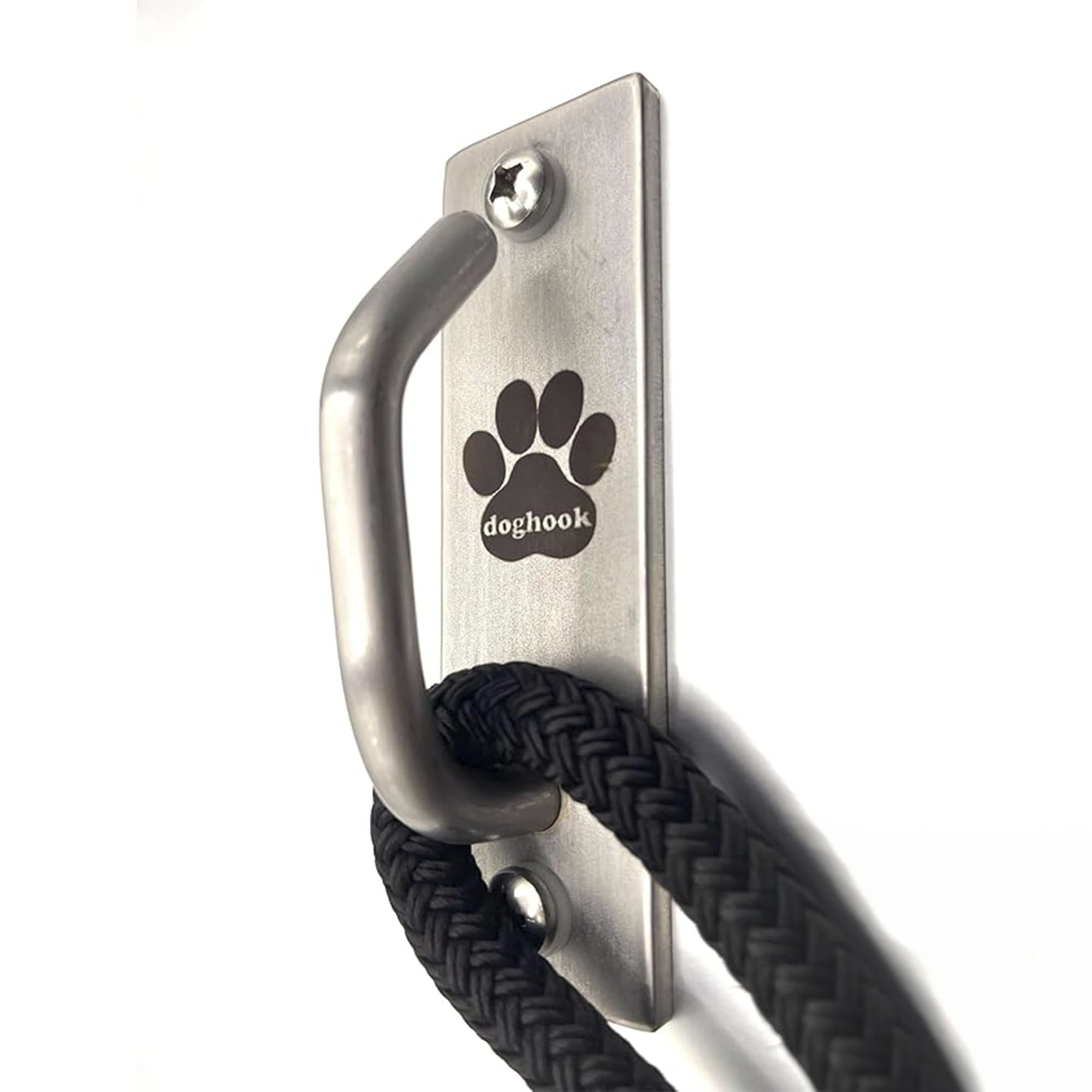 Canine Hitch- Secure Dog Leash Parking Mounted Indoor – Outdoor Wall Hook - Tie Out Stainless Steel Practical Lead Management For Home & Business, Slim Compact