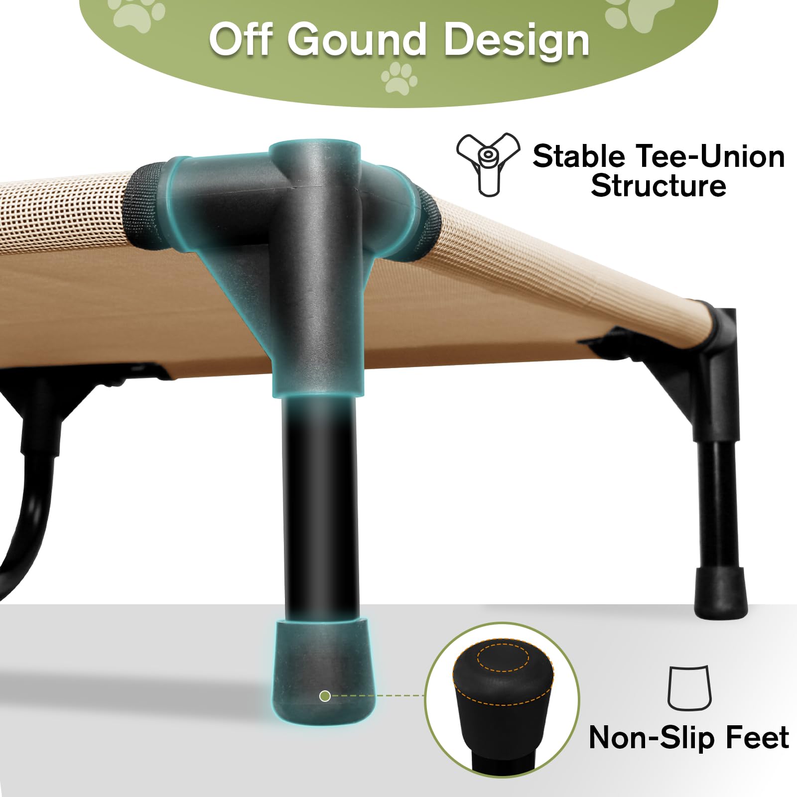 Elevated Dog Bed For Medium Dogs, Outdoor Cooling Raised Dog Beds Washable Pet Cot With Removable Mesh, Lifted Pets Hammock With