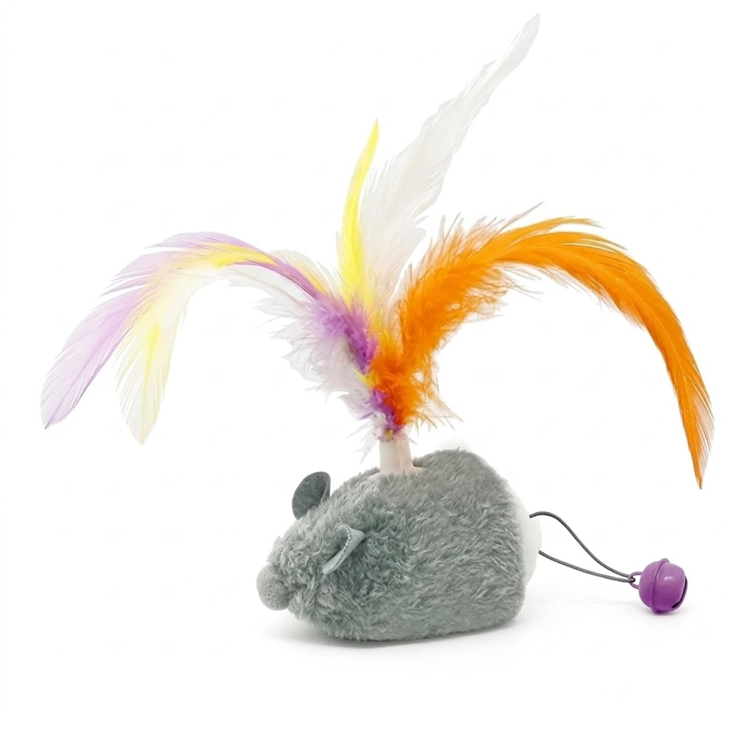 Cature Interactive Automatic Cat Toy Mouse With Feather & Bell  Smart SelfMoving Cat Exercise Toy, Irregular Running Electroni