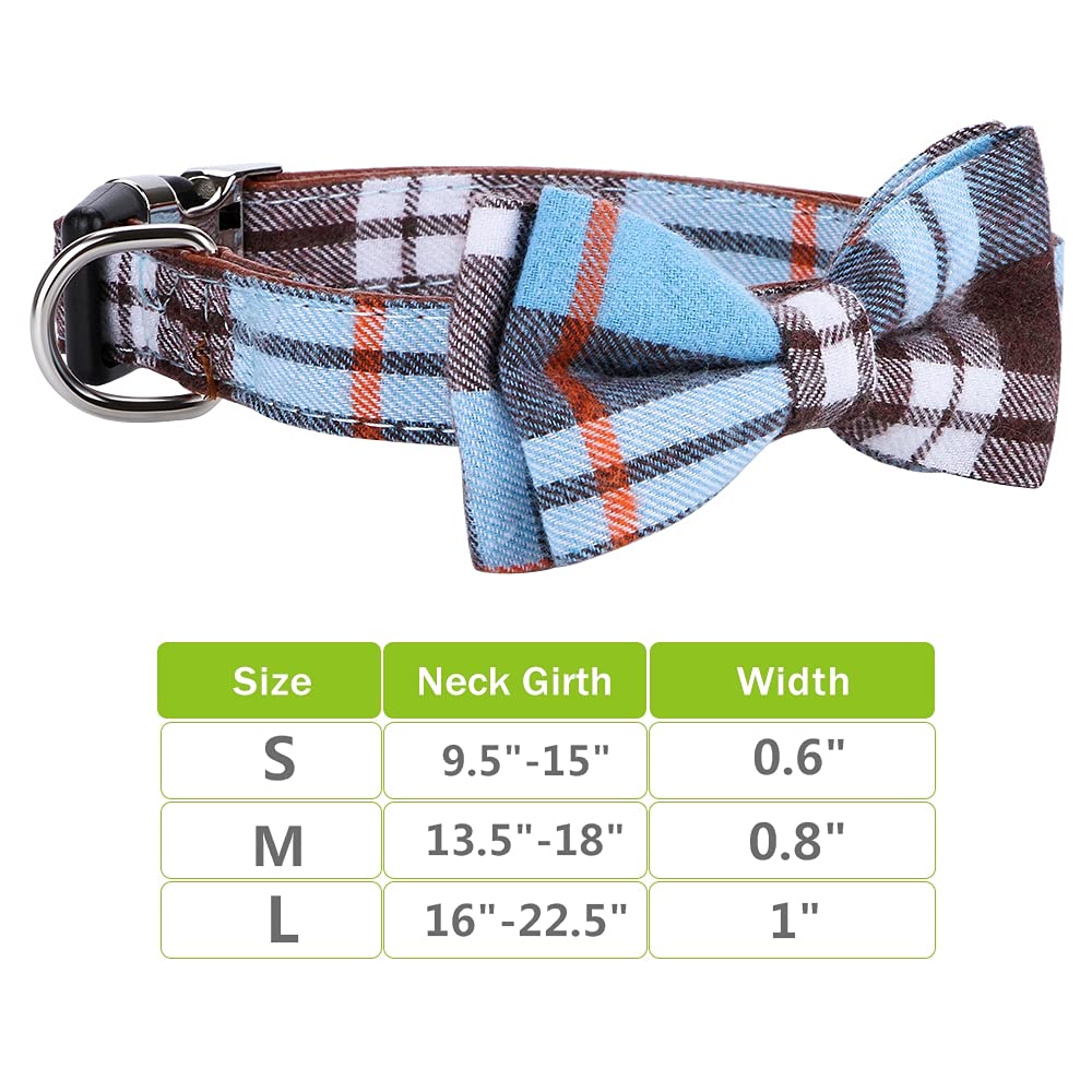 Faleela Soft &Comfy Bowtie Dog Collar,Detachable And Adjustable Bow Tie Collar,For Small Medium Large Pet (L, Blue)