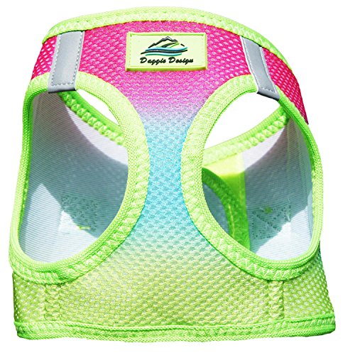 Doggie Design No Choke Dog Harness - Simple Step-In And Go Dog Vest For Small, Medium, And Large Breeds - Breathable Mesh Polyester Pet Harness - Rainbow - Xxs