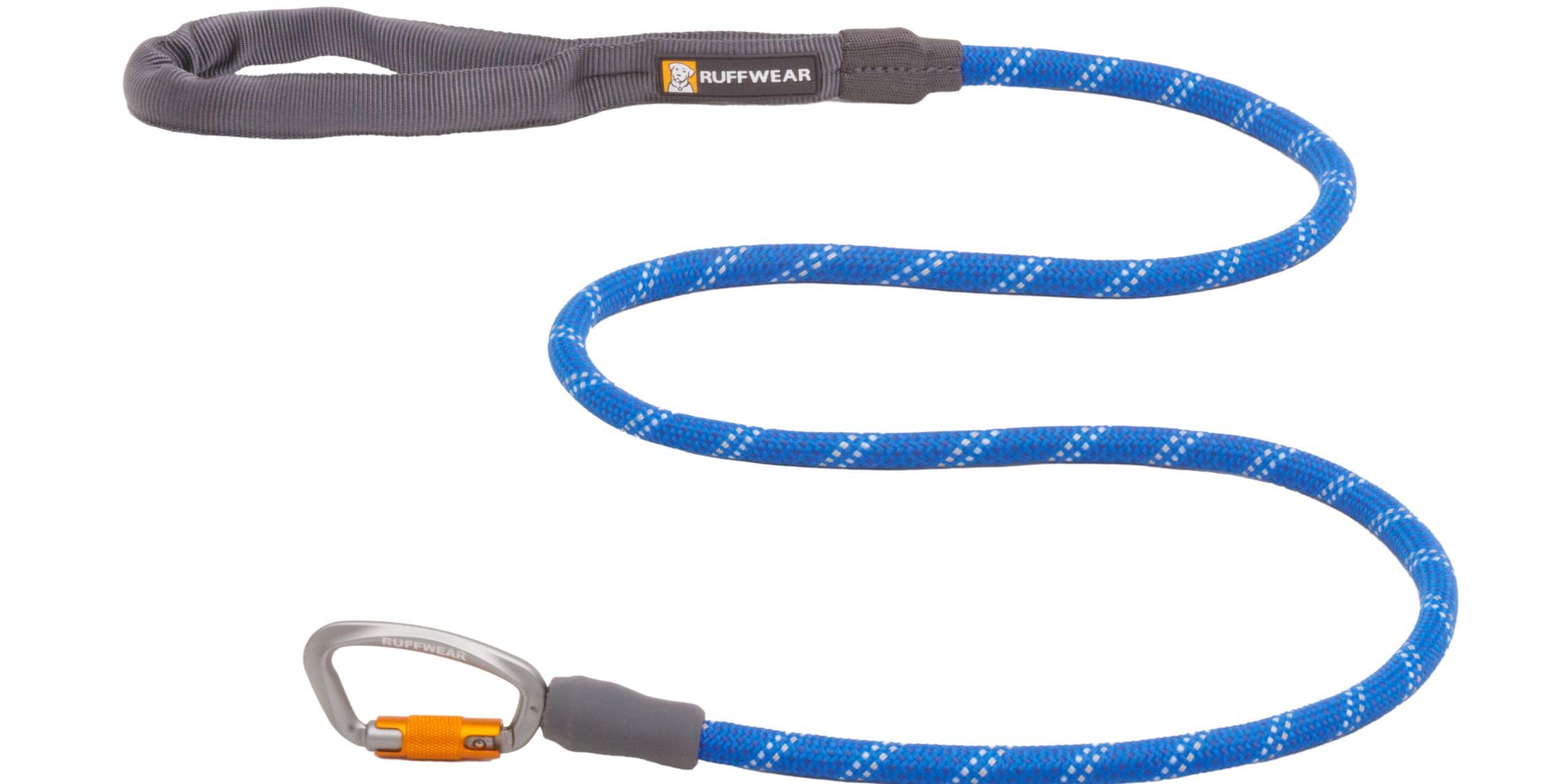 Ruffwear, Knot-A-Leash Dog Leash, Reflective Rope Lead With Carabiner, Blue Pool, Small