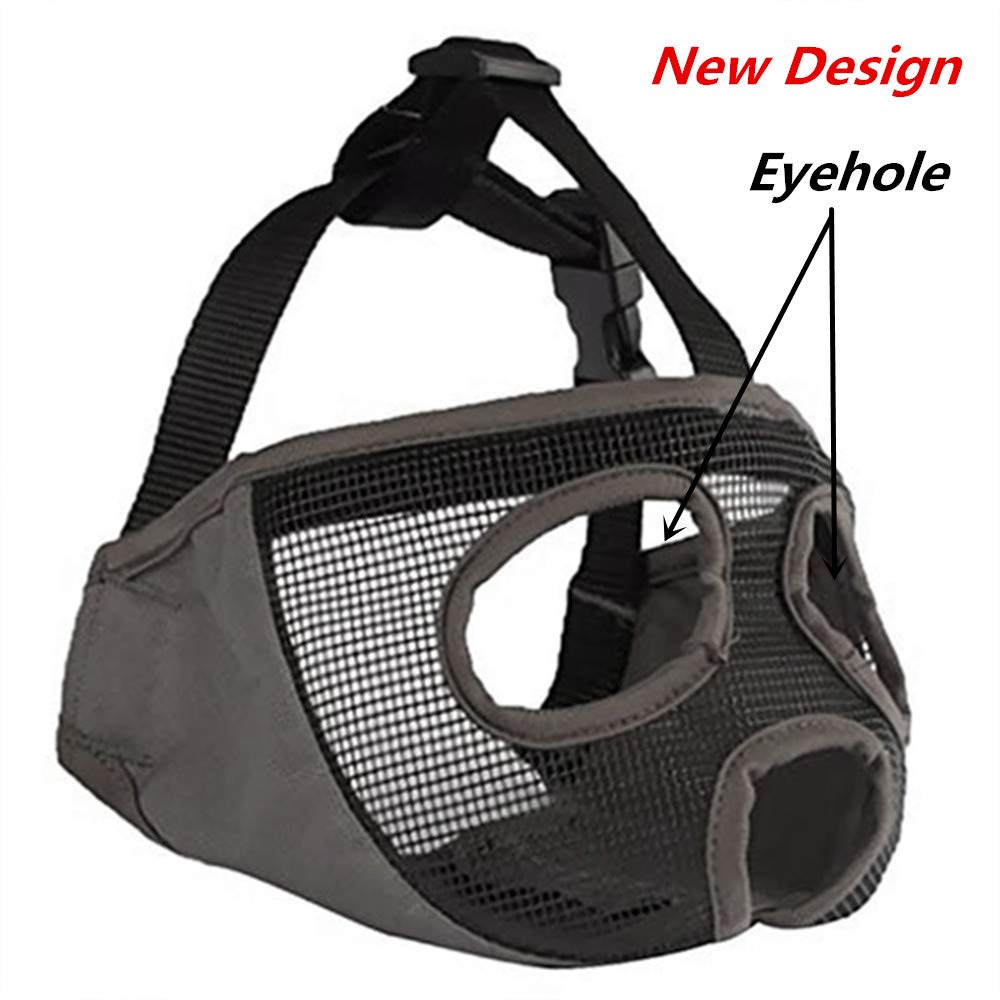 Jyhy Short Snout Dog Muzzles- Adjustable Breathable Mesh Bulldog Muzzle For Biting Chewing Licking Training Grooming Dog Mask (G