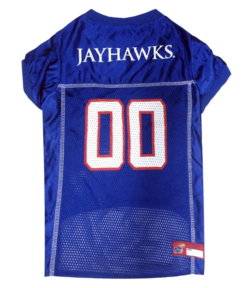 Pets First NCAA College University of Kansas Jayhawks Mesh Jersey for DOGS & CATS, Size Small, Licensed Dog Jersey with your Fav