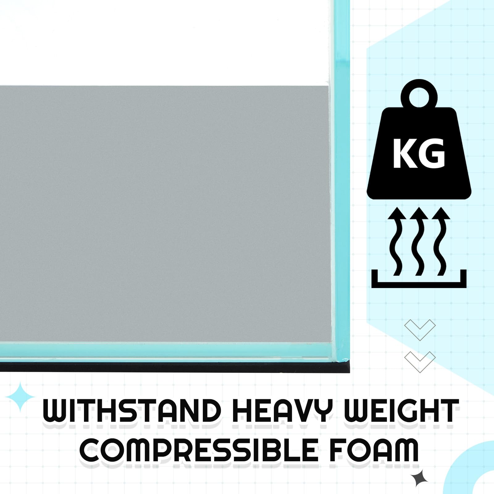 Pangda 12 X 12 Inch Aquarium Fish Self Leveling Mat For Under Tank Foam Compressible Neoprene Mat With Adhesive Backing Waterpro