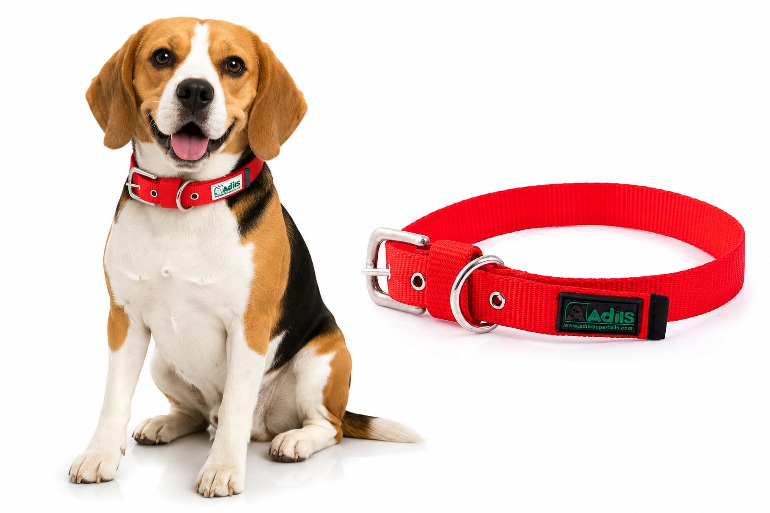 AdilS Nylon Dog Collar, Adjustable Metal Buckle With DRing Width: 1 Inch Pet Collars For Small, Medium & Large Dog, 14 Color Op