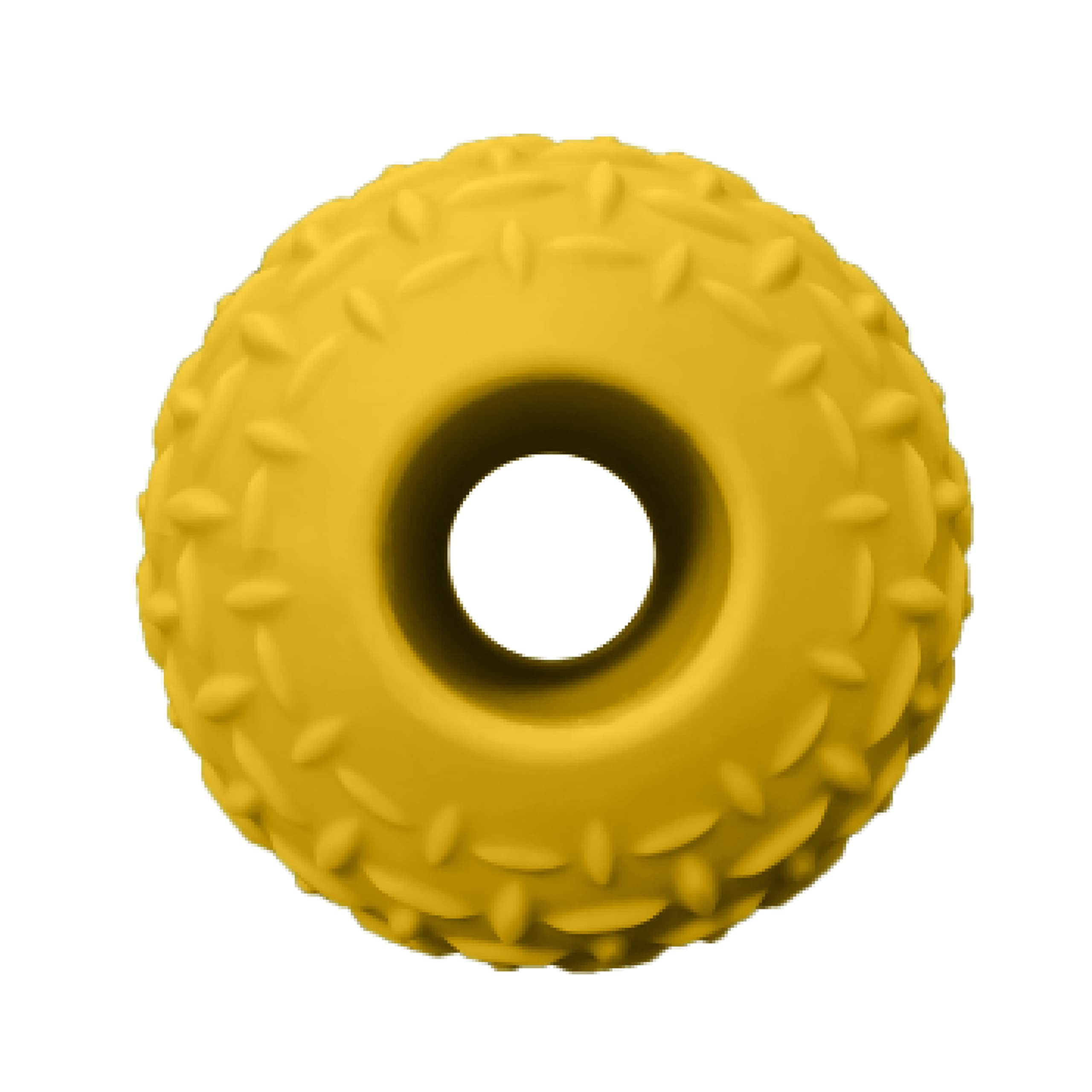 Tonka Rubber Diamond Plate Ball Dog Toy, Lightweight, Durable And Water Resistant, 3.5 Inches, Single Unit, Yellow