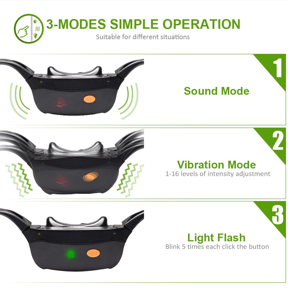 Vibration Collar For Dogs No Shock, Dog Training Collar With 1980Ft Remote Ipx7 Waterproof Rechargeable Blind Operation For Small Medium Dogs Deaf Dogs(22 To 88Lbs)