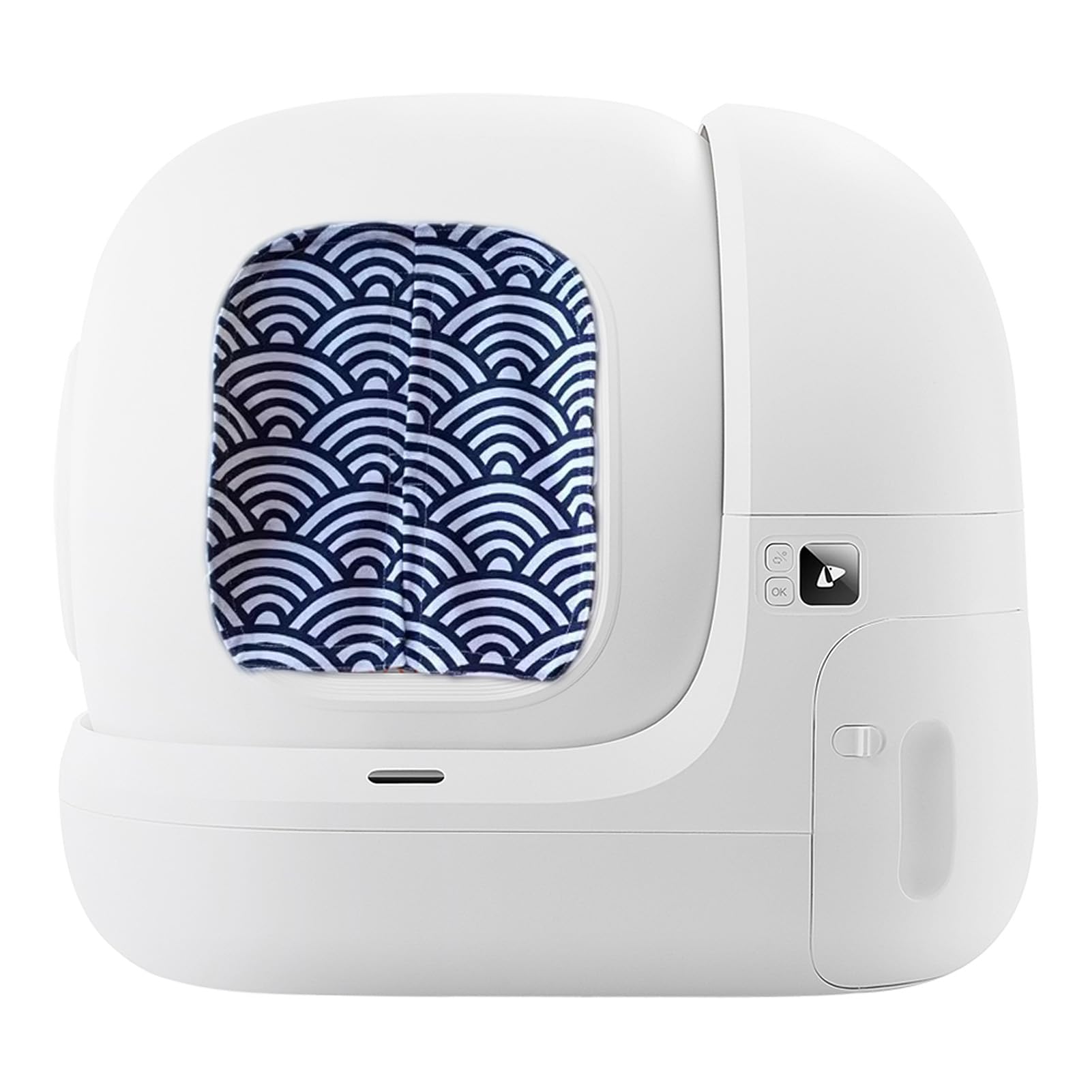 Curtain for Self Cleaning Cat Litter Box,Reduces Cat Litter Bounce, Stops Odors from The Litter Box Self Cleaning (Wave, Square)