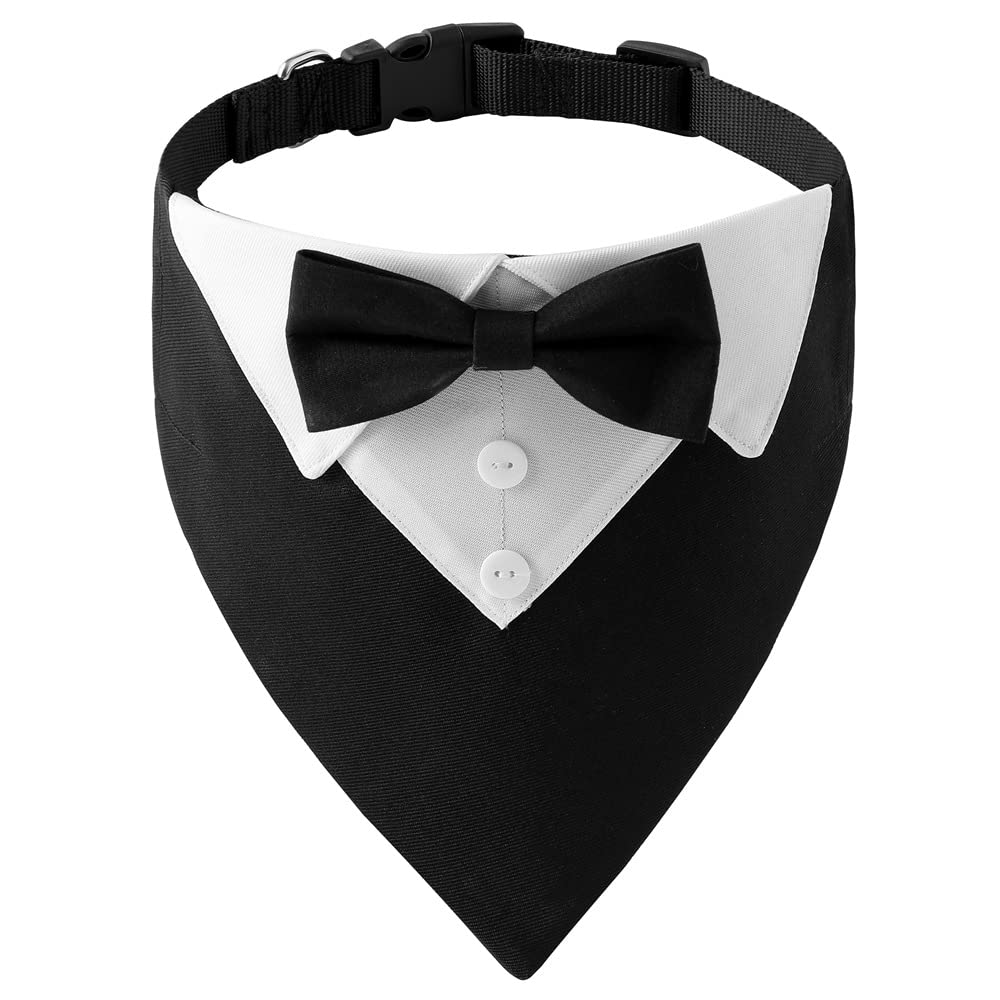 Bnibol Dog Tuxedo Collar For Wedding Engagement Birthday St. Patrick'S Day, Formal Bandana Collar Costume With Bow Tie And Adjus