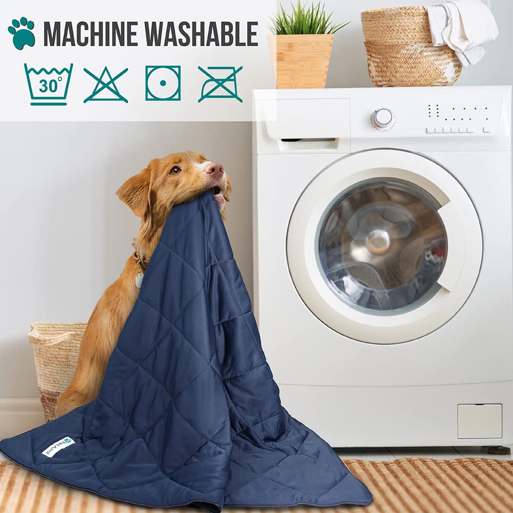 Petami Premium Cooling Dog Blanket | Lightweight Fluffy Pet Throw Blanket Bed Cover For Dogs, Cat, Puppies | Pet Blanket Furniture Protector Couch Sofa | Reversible Fuzzy Cozy | 90X90, Navy Blue