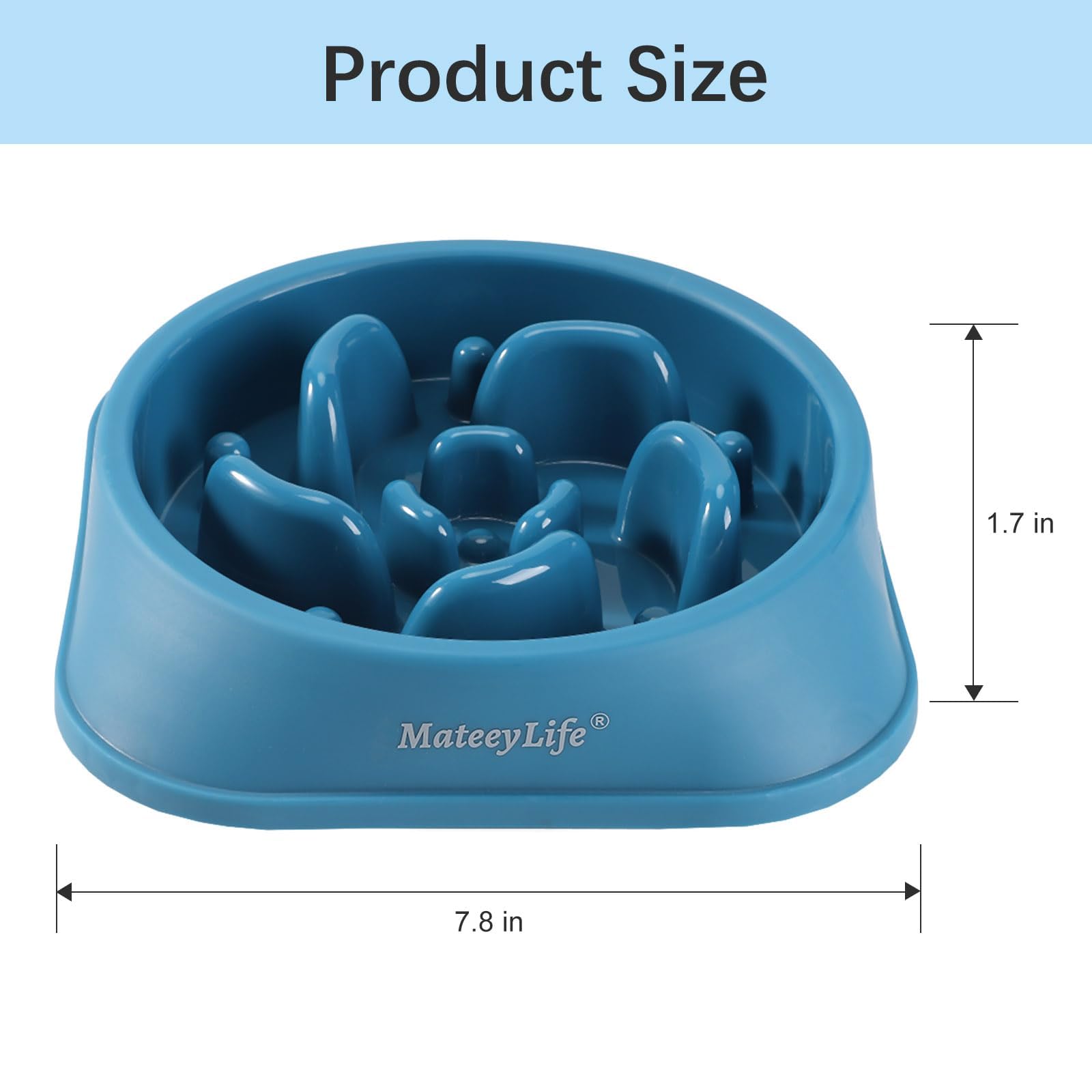 MateeyLife Slow Feeder Dog Bowls, Anti-Choking Puzzle Dog Food Bowls, Anti-Slip Interactive Feeding Slow Down Eating, Bloat Stop