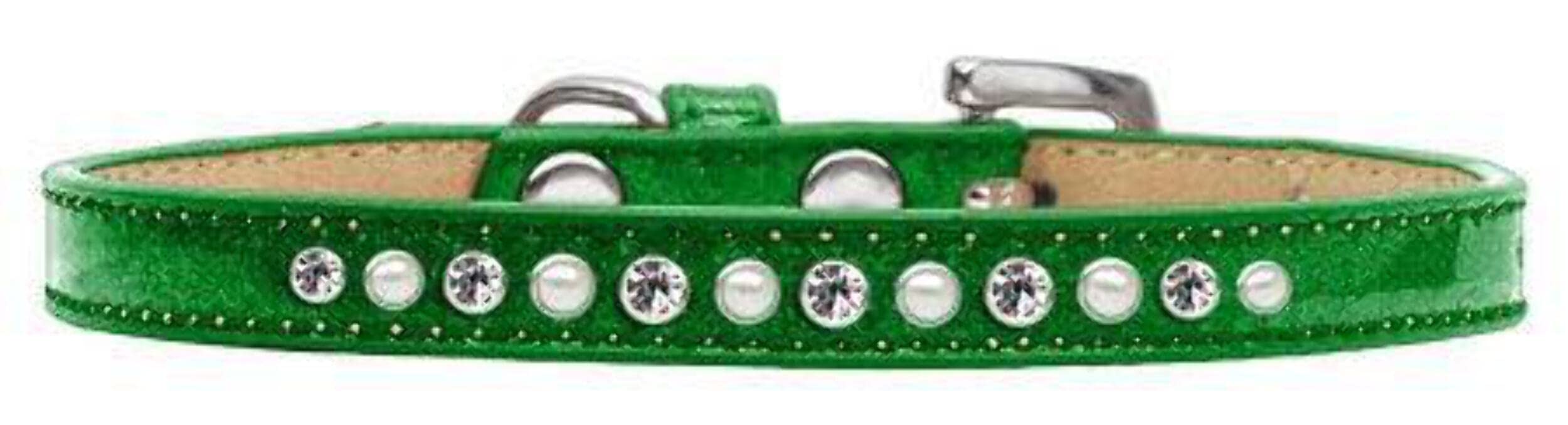 Dog, Puppy and Pet Ice Cream Collar, Pearl & Clear Crystal Rimsets Black 8