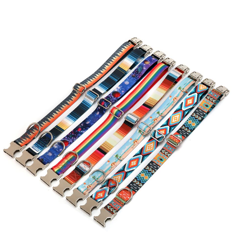 Boy Dog Collars For Small Dogs, Western Aztec Style Print Metal Buckle Quick Release Soft Durable Pet Collar Adjustable For Smal