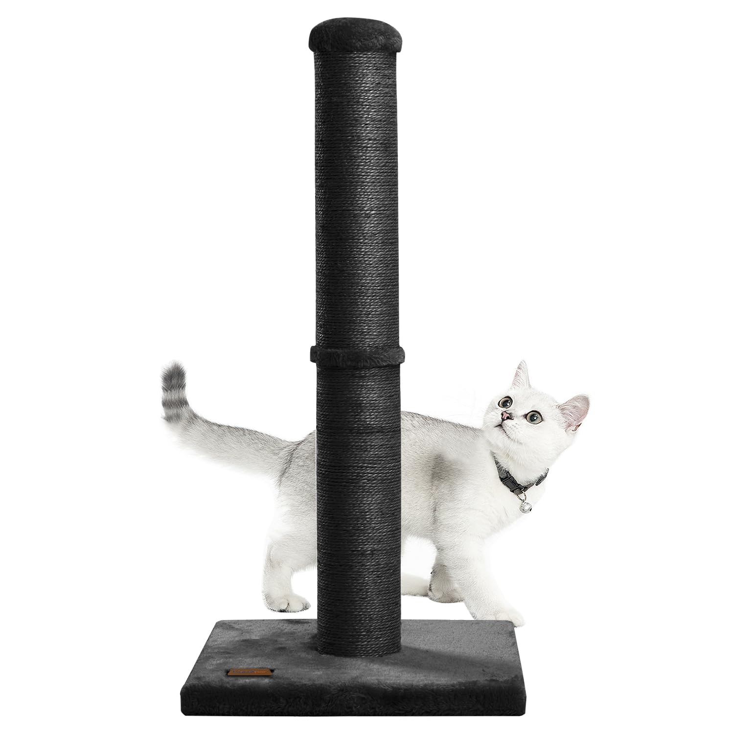 Karolpar 34Inch Cat Scratching Post With Natural Sisal Rope 4.3Inch Large Diameter Scratcher Post Tree For Indoor Cats Black
