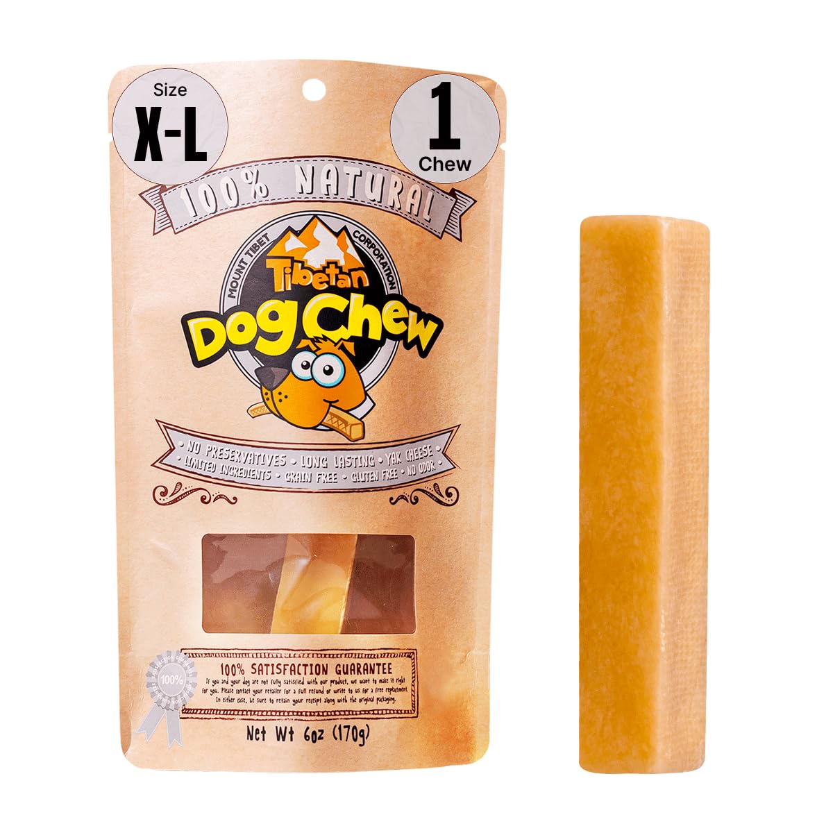 Tibetan Dog Chew Yak Cheese Sticks - Natural Handmade Treats for Extra Large Dogs, Long-Lasting and Easy to Digest with No Addit