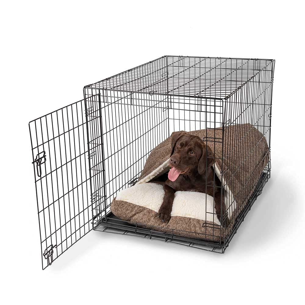Snoozer Luxury Cozy Cave Crate Pet Bed With Microsuede, Small - Merlin Camel