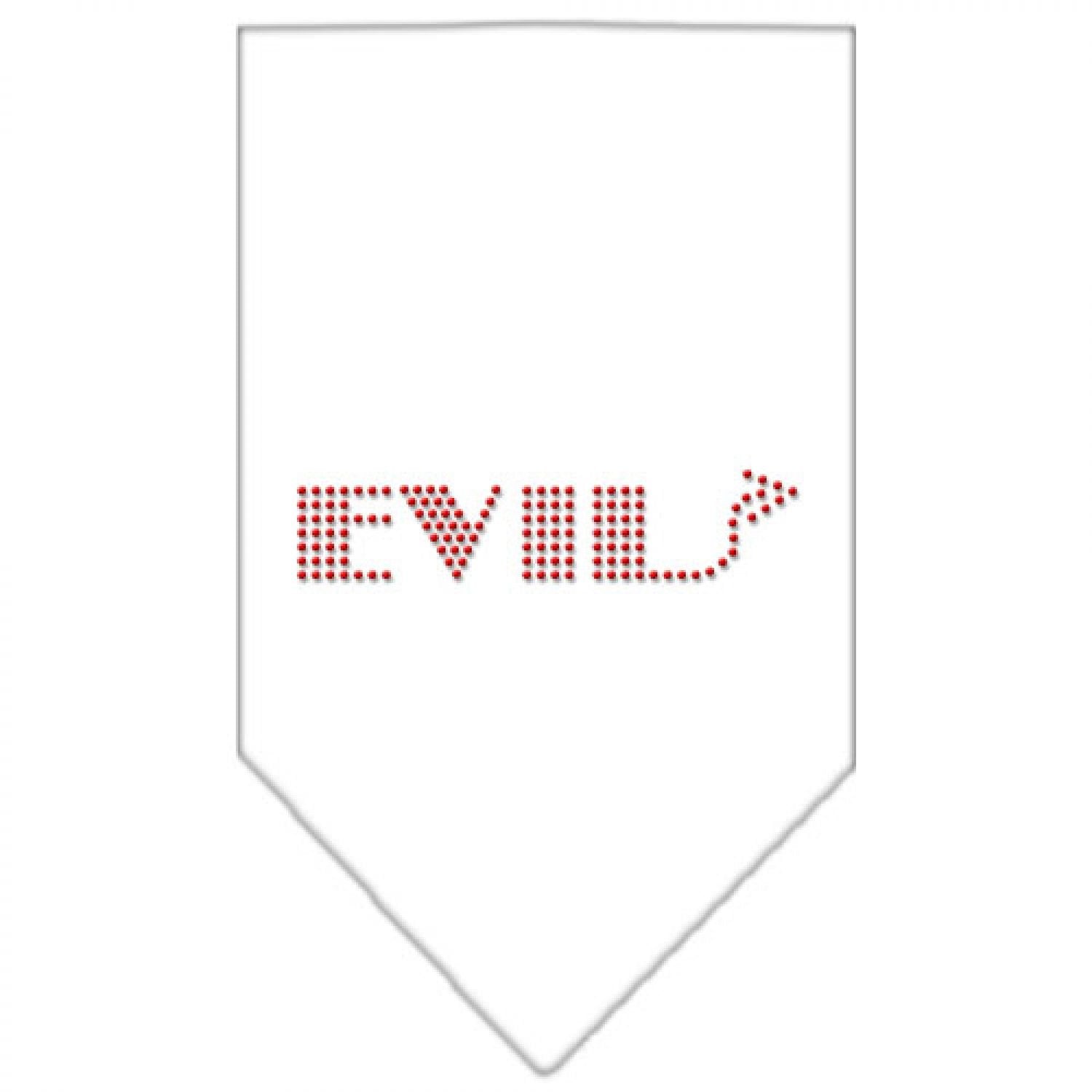 Mirage Pet Products Evil Rhinestone Bandana, Small, White