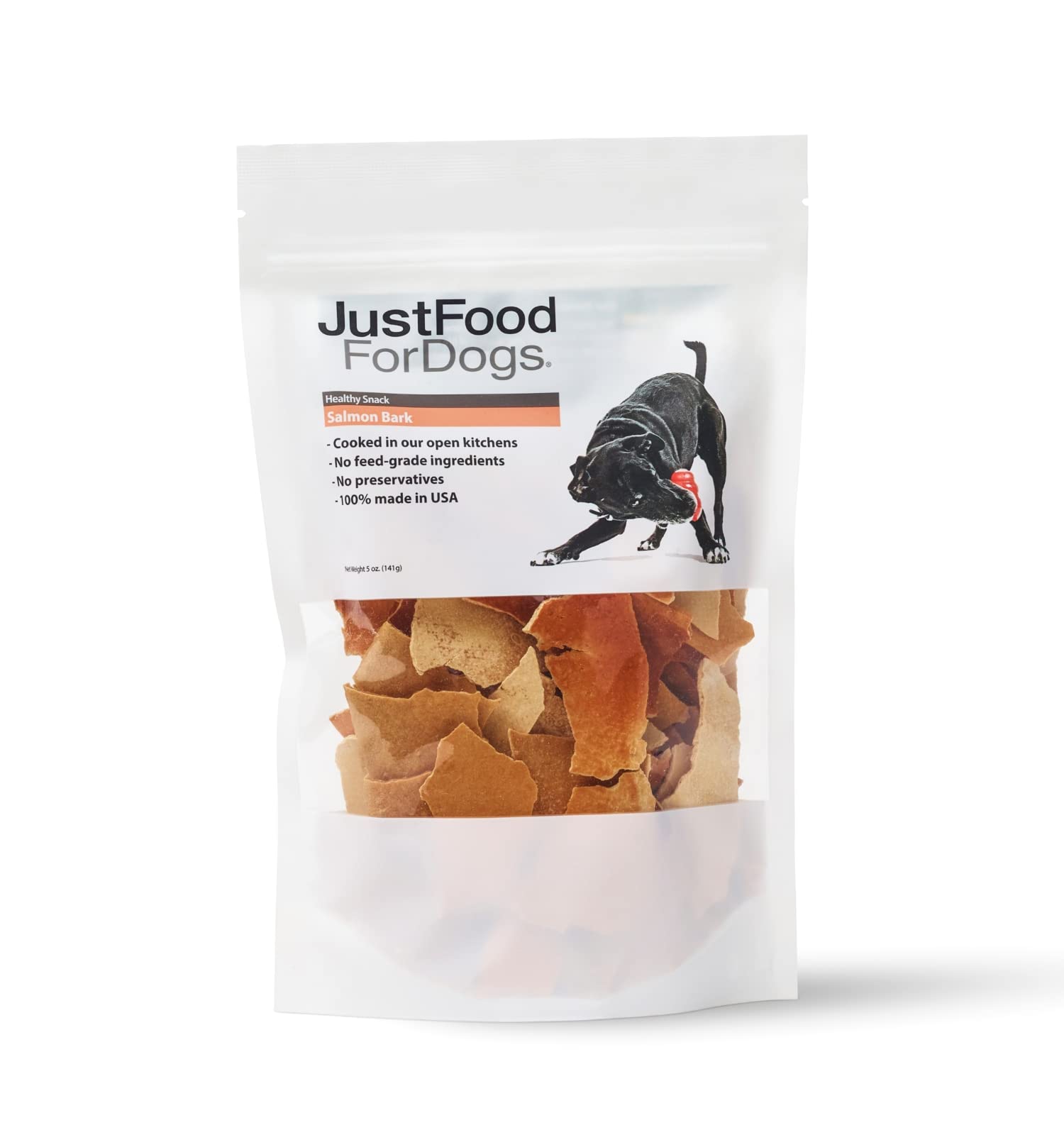 JustFoodForDogs Limited-Ingredient Healthy Dog Treats, Salmon Bark, Made in The USA, 5 oz