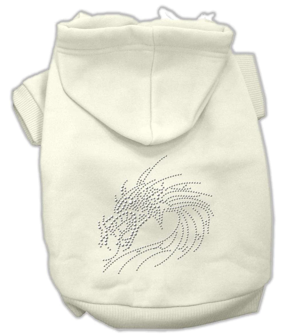 Pet, Dog & Cat Hoodie Rhinestone, "Dragon" Red XS (0-3 lbs.)