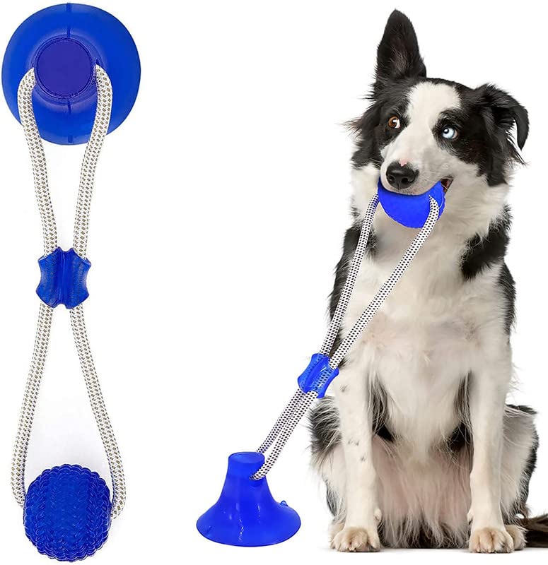 Dog Trust Durable Suction Cup Dog Rope Toy  Treat Dispensing, Teeth Cleaning Ball And Interactive Toy For Aggressive Chewers Su