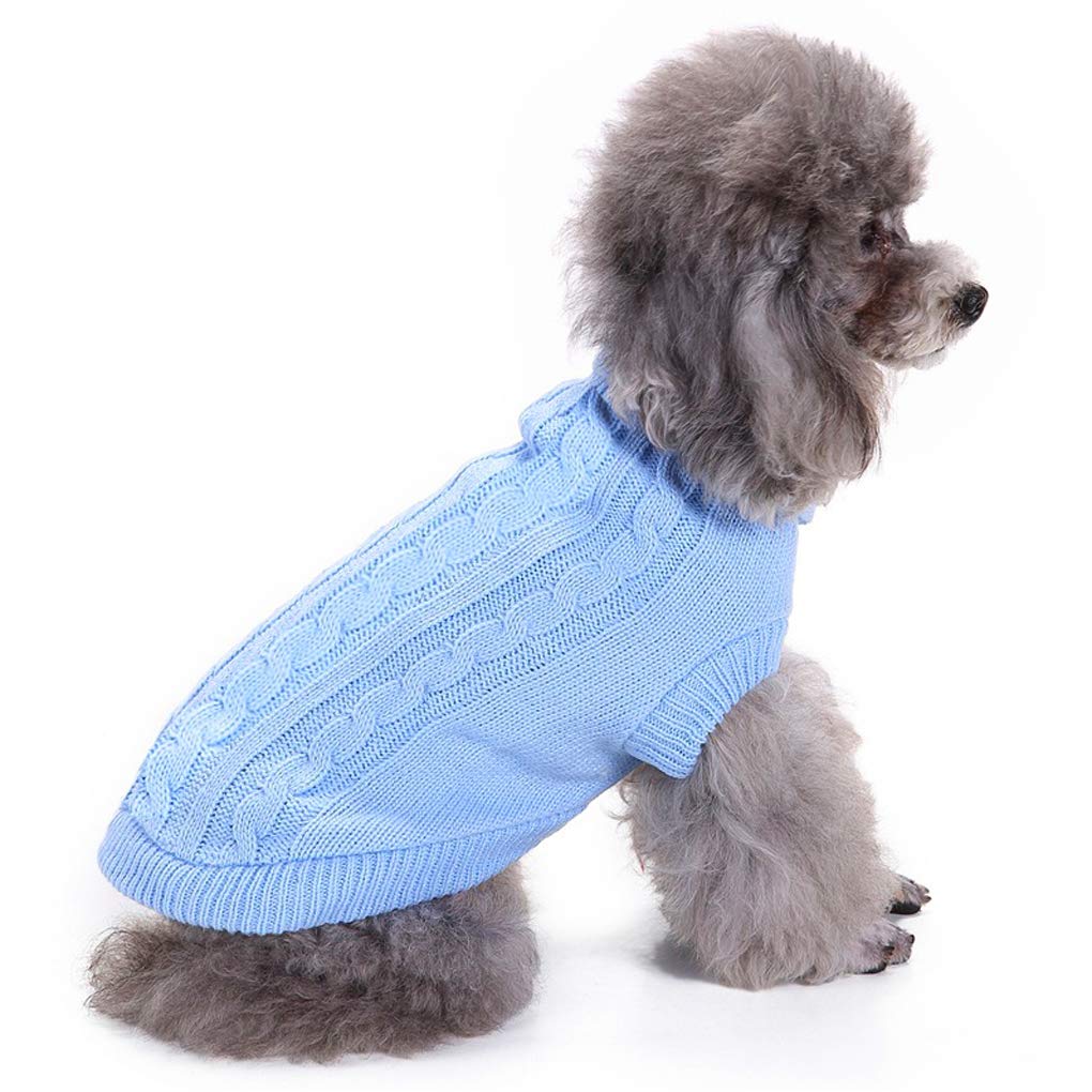 Dog Sweater, Warm Pet Sweater, Dog Sweaters For Small Dogs Medium Dogs Large Dogs, Cute Knitted Classic Cat Sweater Dog Clothes Coat For Girls Boys Dog Puppy Cat (Xx-Small, Light Blue)