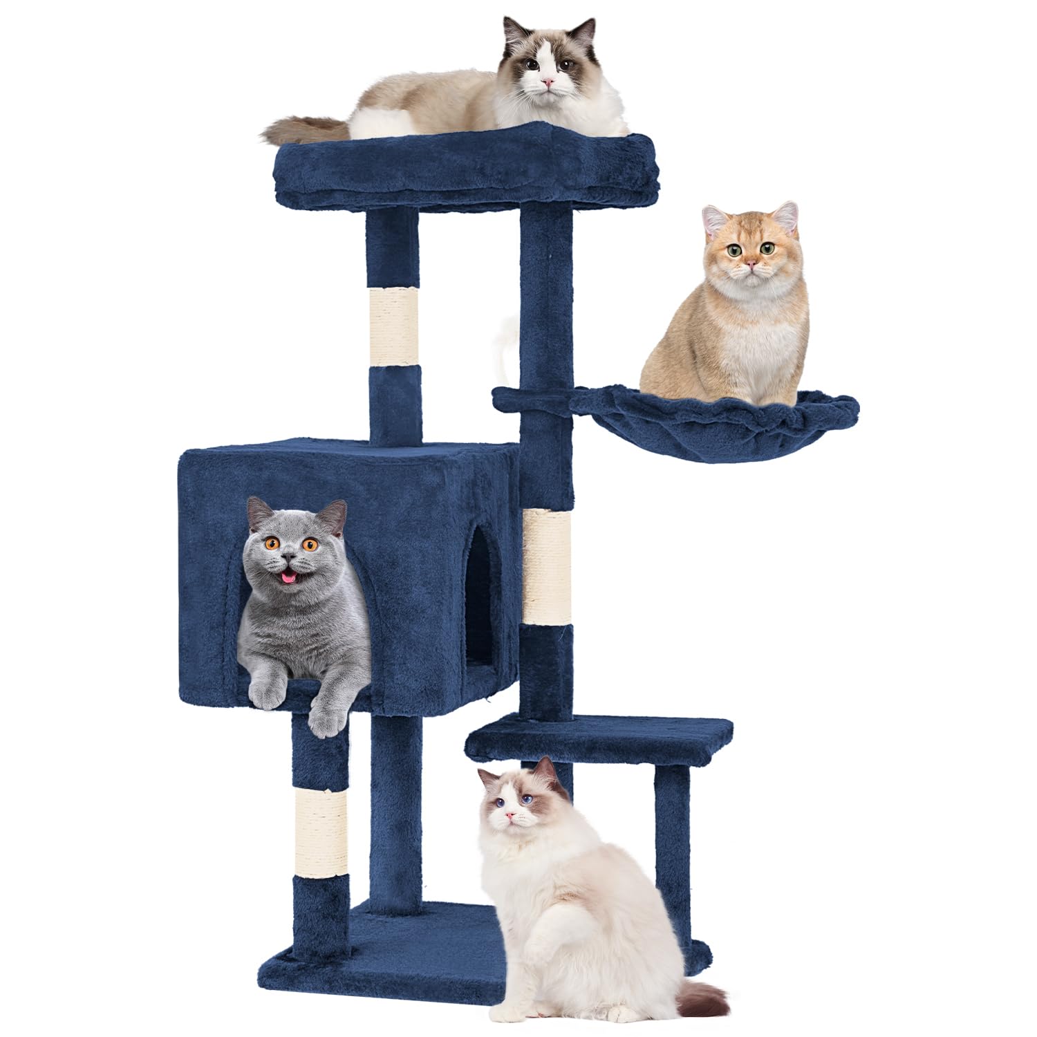 FDW 37.8 inch Cat Tree Cat Tower for Indoor Cats with Scratching Posts,Multi-Level Cat Furniture Activity Center Stand House Cat