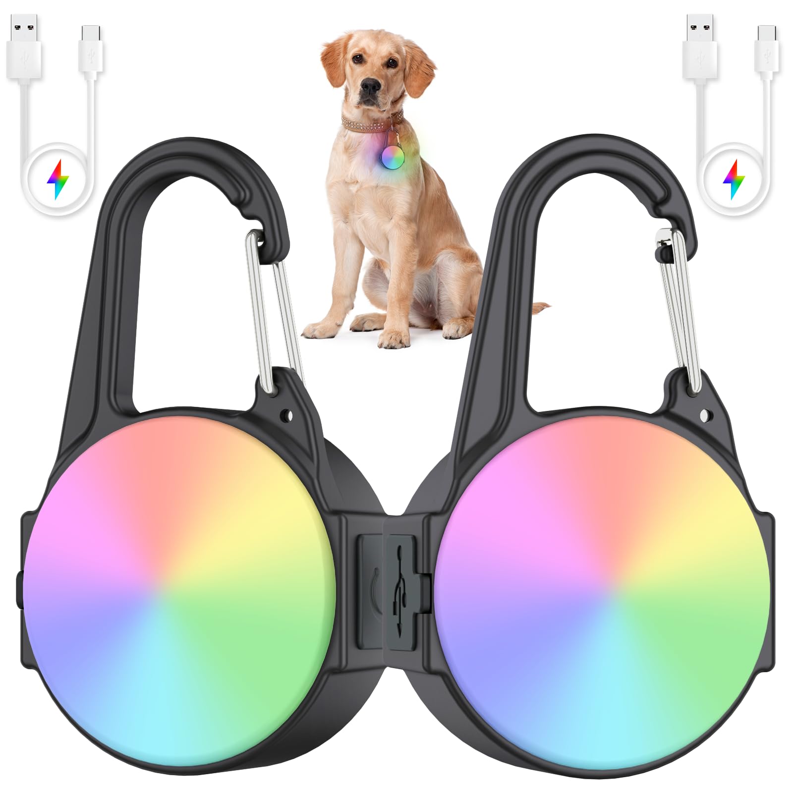 4 Modes Dog Lights For Night Walking, Ip68 Waterproof Dog Collar Light For Nighttime Clip On, High-Capacity Rechargeable Dog Lig