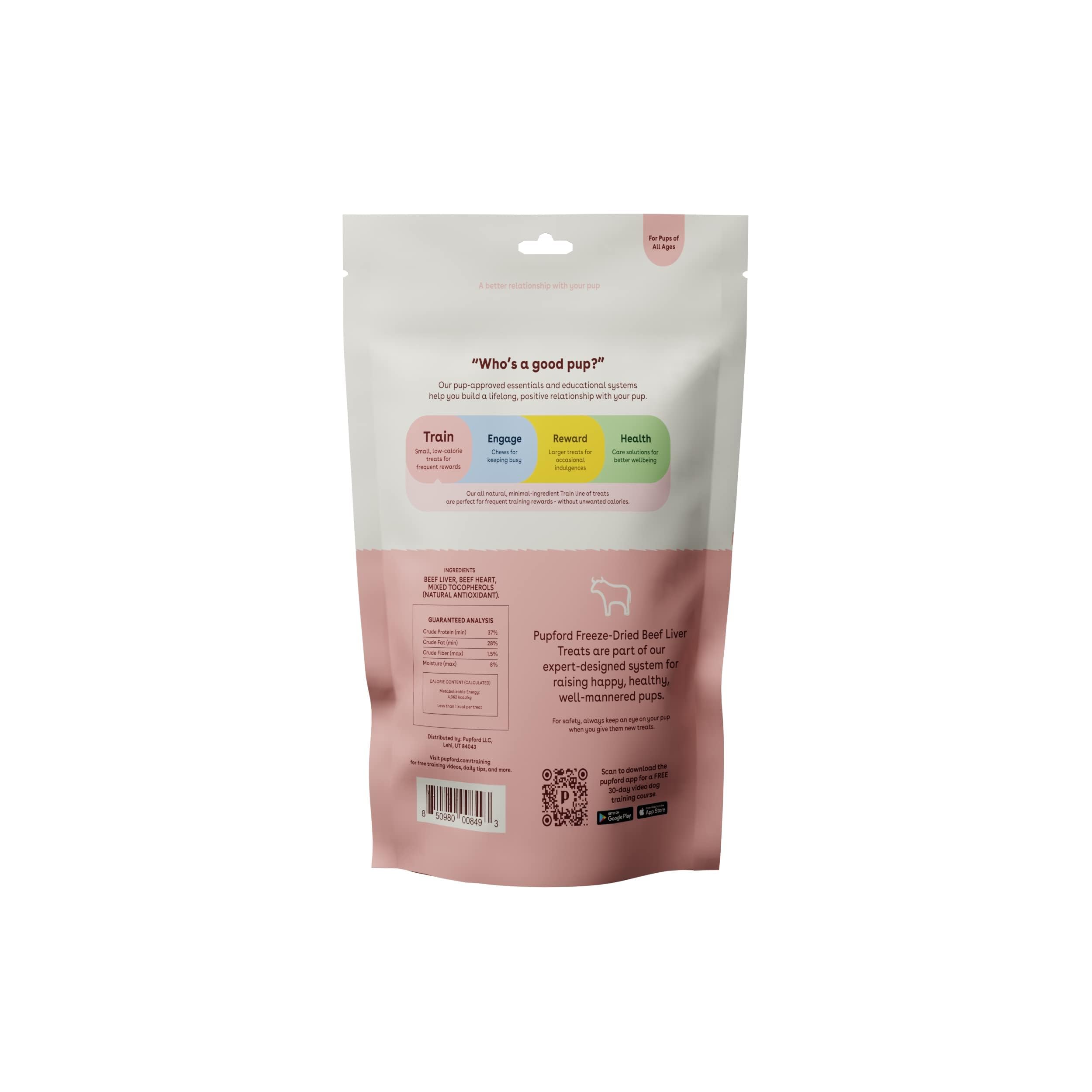 Pupford Freeze Dried Training Treats for Dogs & Puppies, 1800+ Limited Ingredient Bites (1lb Beef Bundle)