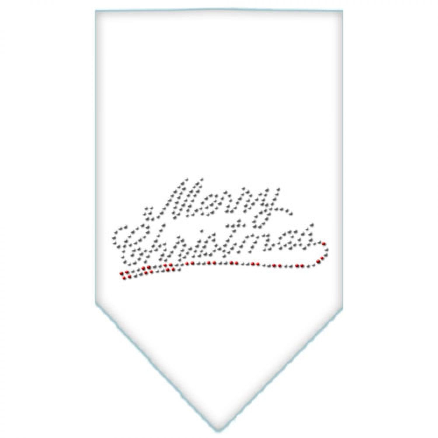 Mirage Pet Products Merry Christmas Rhinestone Bandana, Small, White