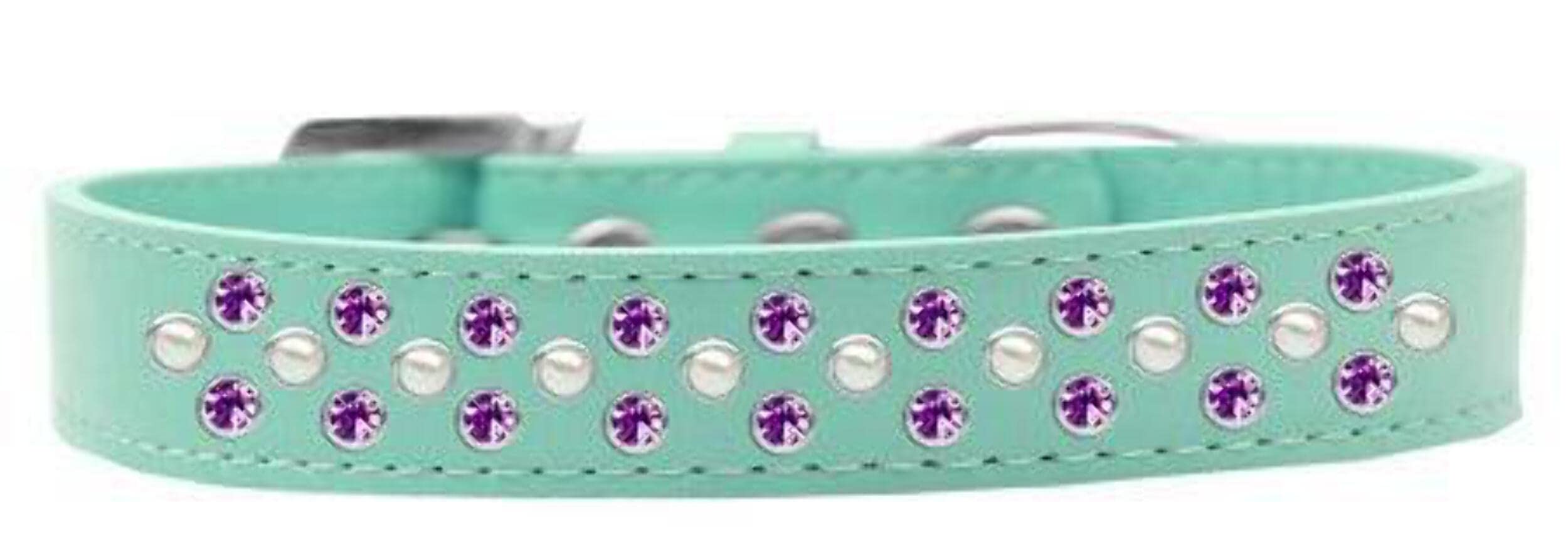 Dog, Puppy & Pet Fashion Collar, Pearl and Purple Crystal Rimsets Sprinkles Red 18