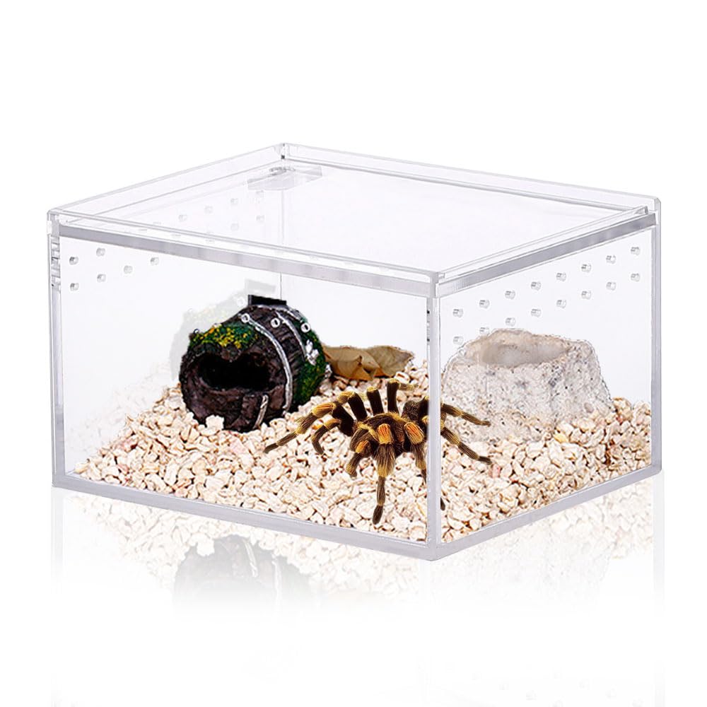 Jobede Jumping Spider Enclosure, Integrated Reptile Breeding Box Magnetic Acrylic Reptile Breeding Box For Scorpion Sling Isopod