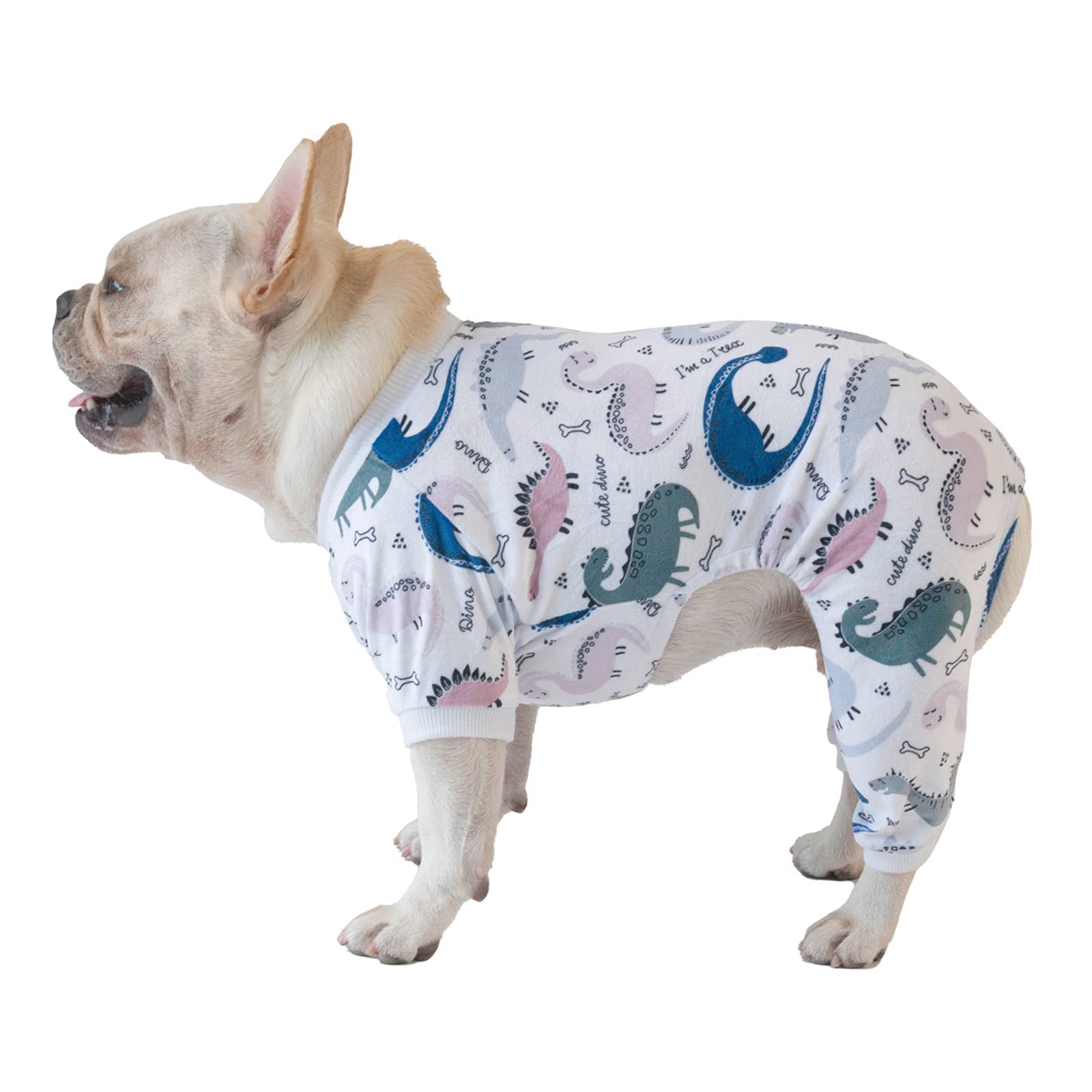 Cutebone Soft Puppy Pajamas Cute Dog Pjs Jumpsuit Pet Clothes Apparel P160M Medium