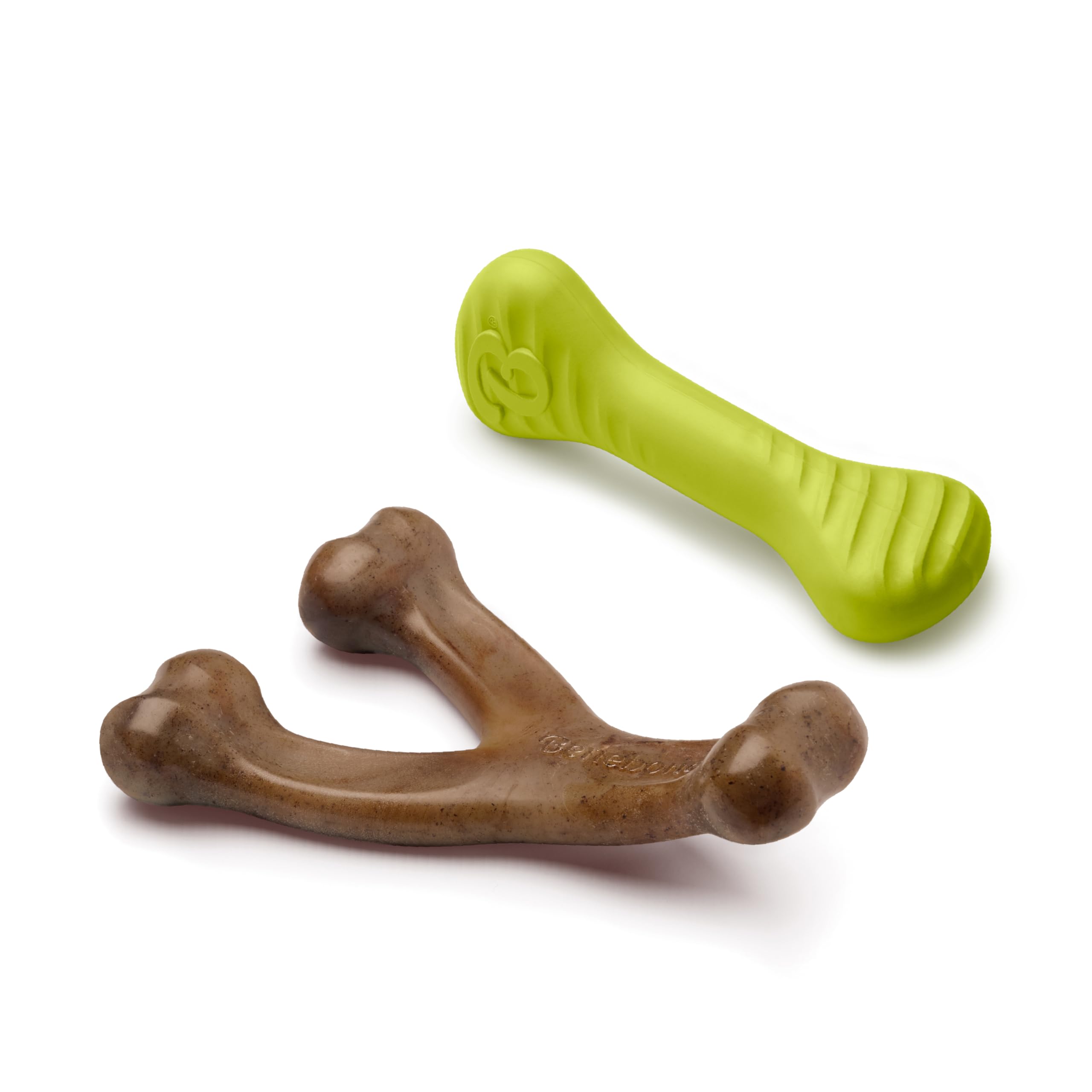 Benebone 2-Pack Bacon Wishbone/Rubber Bone Medium