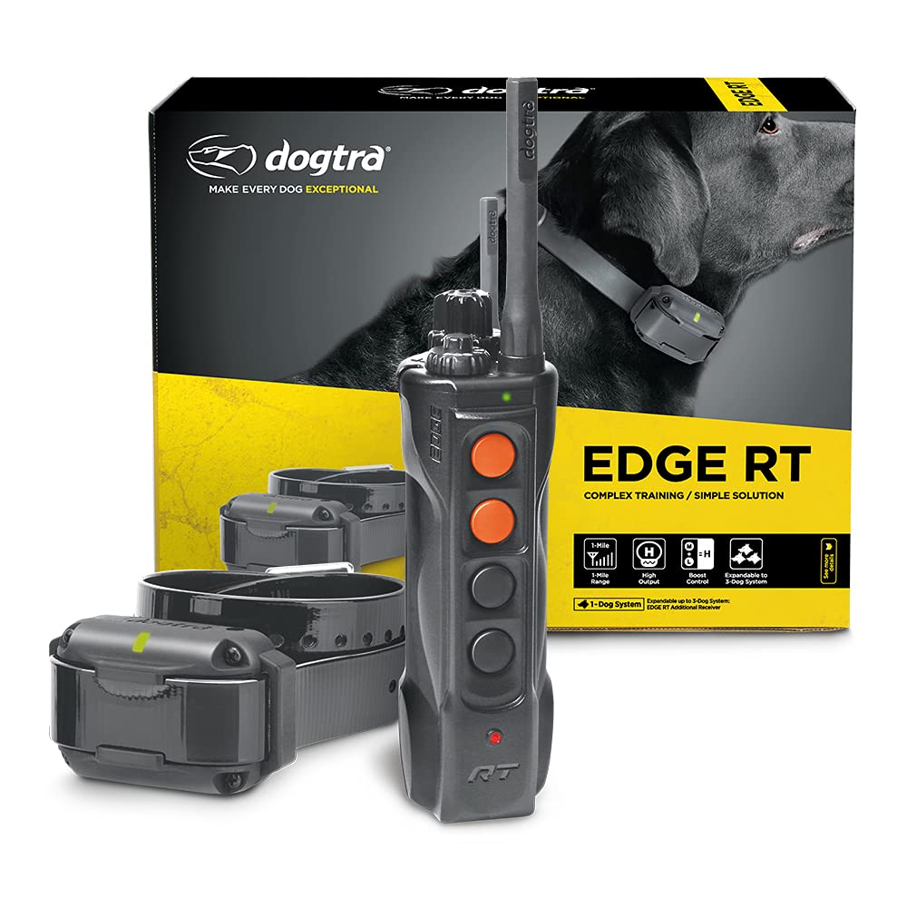 Dogtra Edge Rt Long Range High-Output 1-Mile Waterproof 3-Dog Expandable Remote Dog Training E-Collar With Combination Boost Con