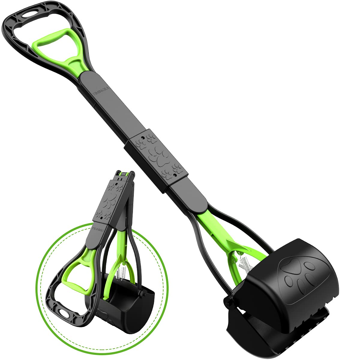 Timingila Pooper Scooper 28' Long Handle Portable Pet Poop Scooper For Large And Small Dogs,High Strength Material And Durable Spring,Great For Lawns, Grass, Dirt, Gravel