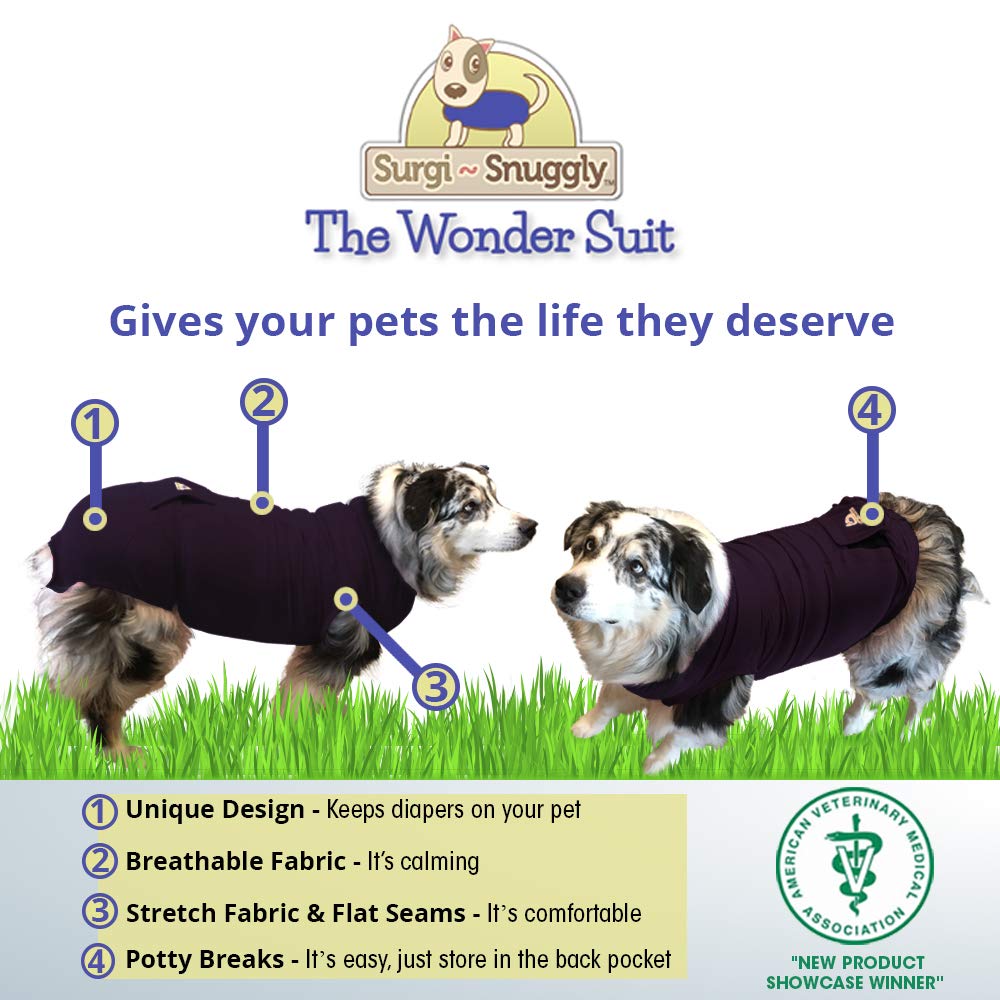 SurgiSnuggly Disposable Dog Diapers Female Or Male Dogs, Made with American Textile to Keep Puppy Safe - Wrap Around Legs for Su