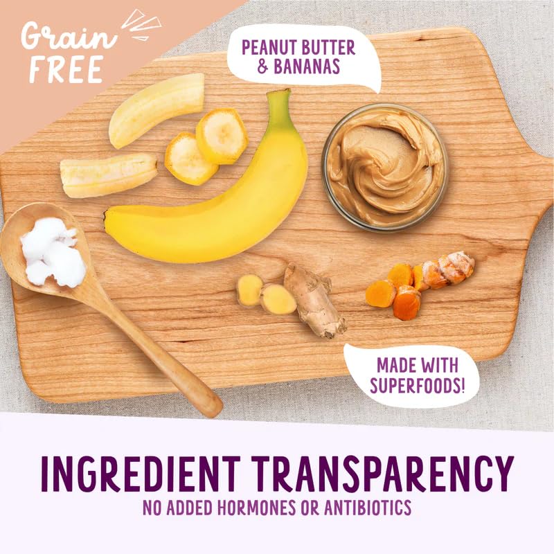 Health Extension Oven-Baked Dog Treats, 6oz (170g), Peanut Butter & Banana Recipe - Gluten & Grain-Free, Superfood-Infused, Crun