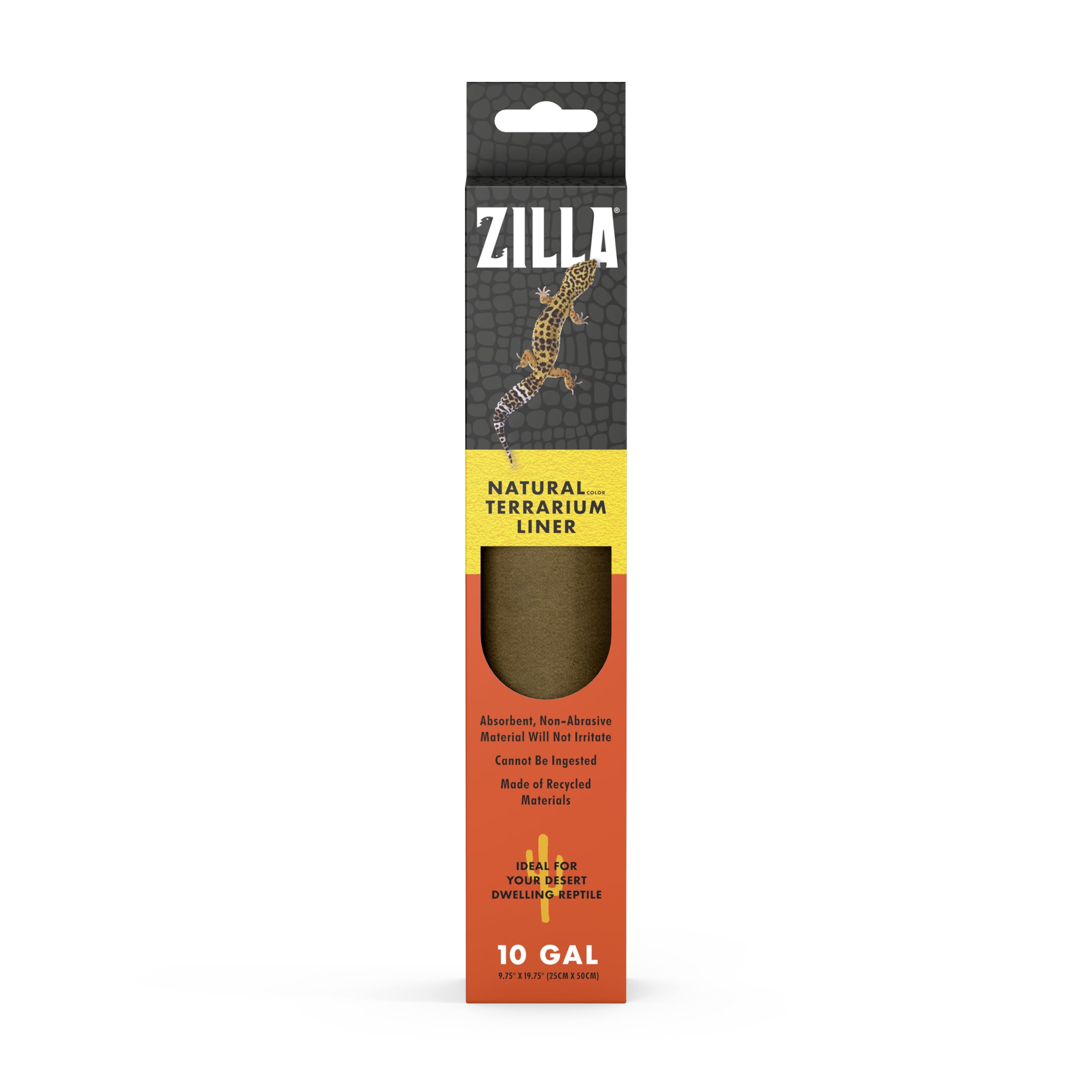 Zilla Reptile Terrarium Bedding Substrate Floor Liner, Brown, 10G, 9.75 x 19.75
