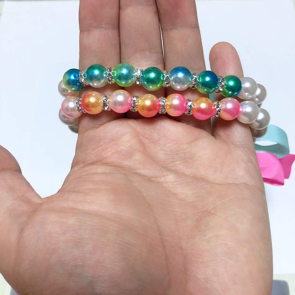 Petfavorites Ombre Pearls Dog Necklace Jewelry For Small Dogs Puppy - Bling Rhinestones Cat Wedding Collar - Chihuahua Yorkie Girl Clothes Costume Outfits Accessories (Ombre Pink, Size S)