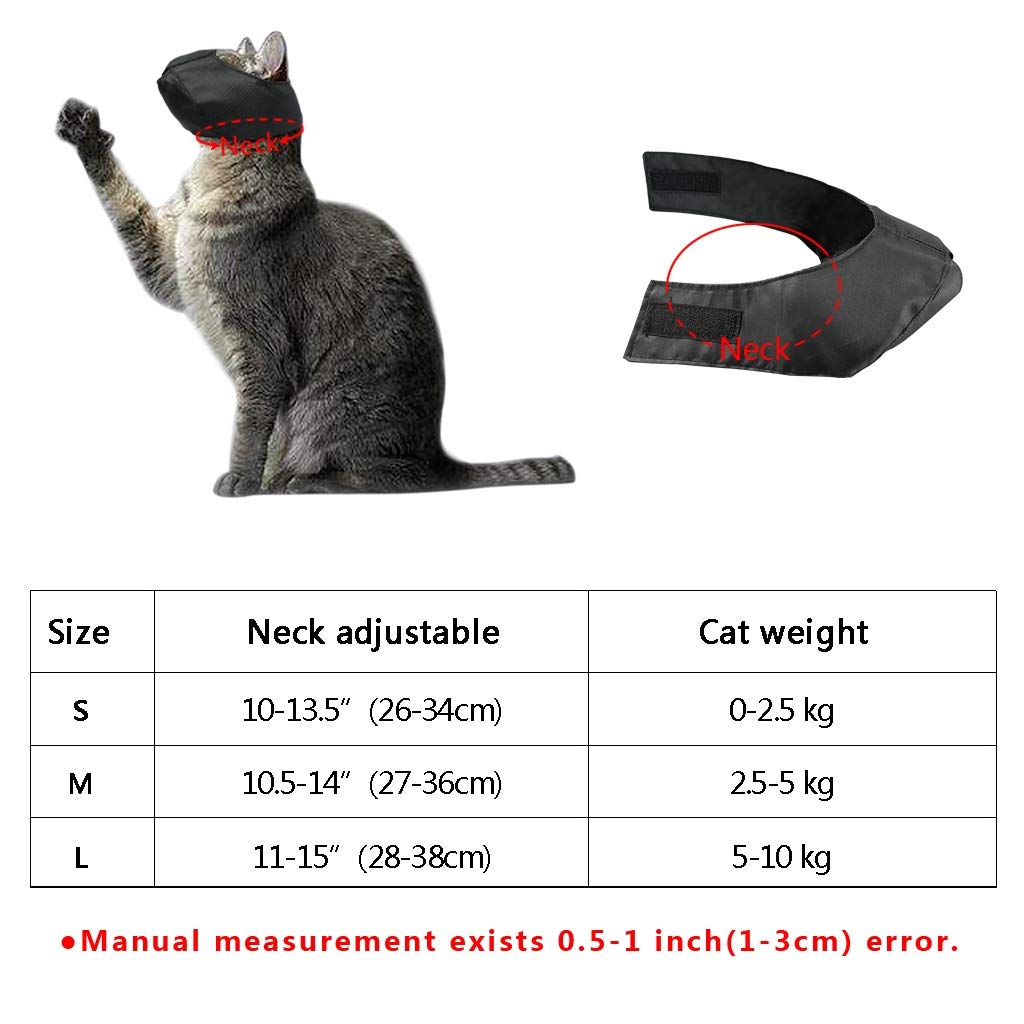 Beikal Muzzle for Cat Grooming, Nylon Cat Face Muzzles, Pet Groomer Helpers Tools, Preventing Scratches and Anti-Biting (L)