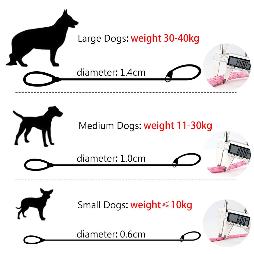Grand Line Slip Lead Dog Leash, 5Ft Reflective Slip Rope, Puppy Training Walking Controlling Lead, Slip Collar Pet Leash For Small, Medium, Large Dogs (Pink, Small-1/4In X 5Ft)