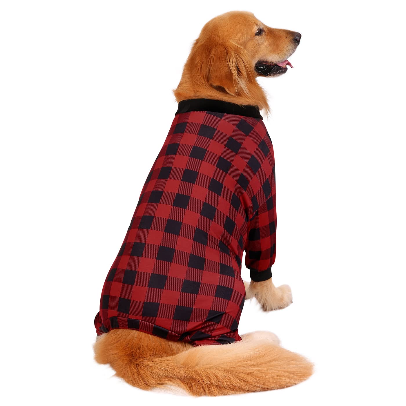 Hde Dog Pajamas One Piece Jumpsuit Lightweight Dog Pjs Shirt For M-3Xl Dogs Buffalo Plaid - M