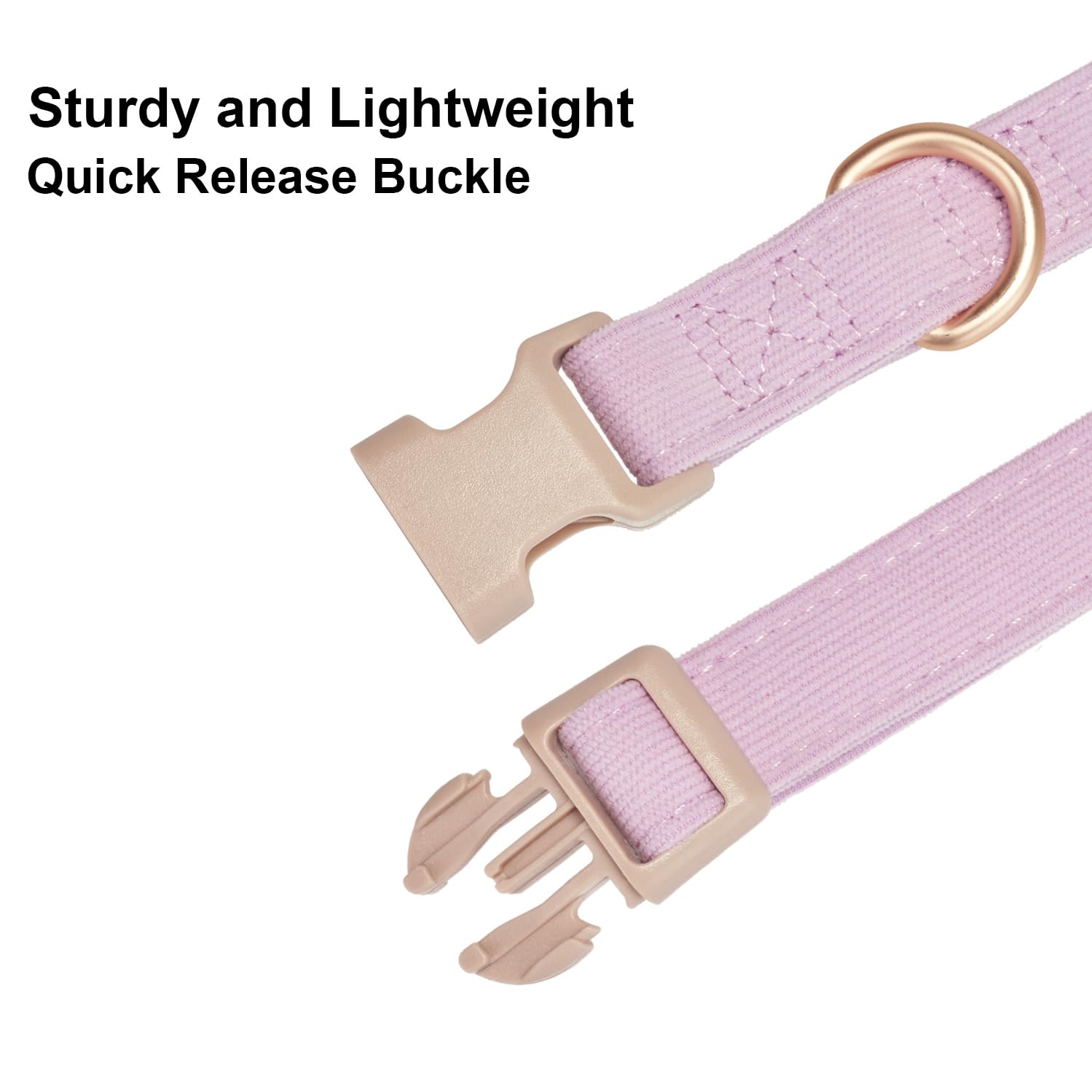 Yudote Soft Cotton Dog Collar Adjustable Corduroy Dog Collars For Small Medium Large Dogs(Purple,Medium)