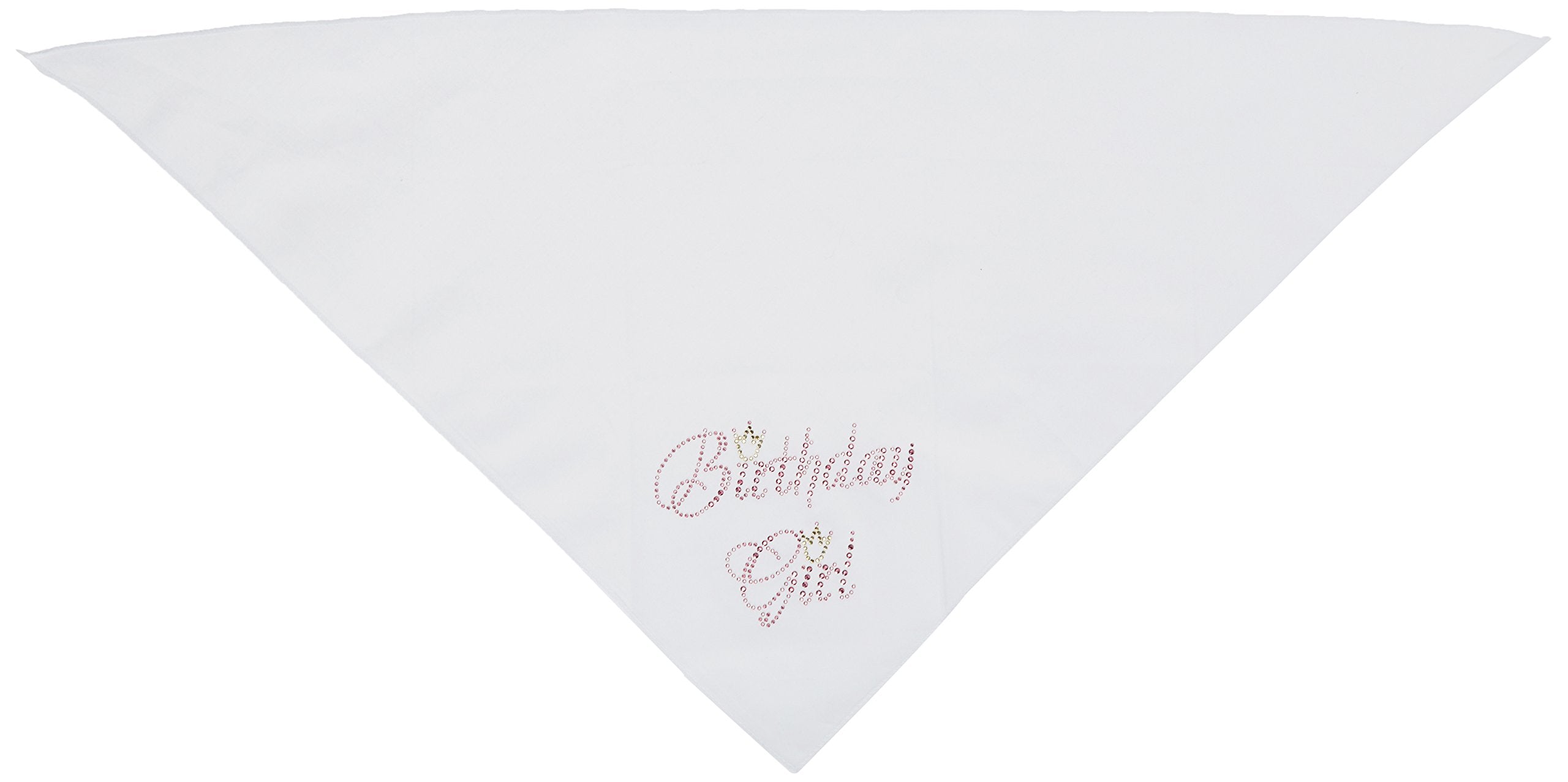 Mirage Pet Products Birthday Girl Rhinestone Bandana, Large, White
