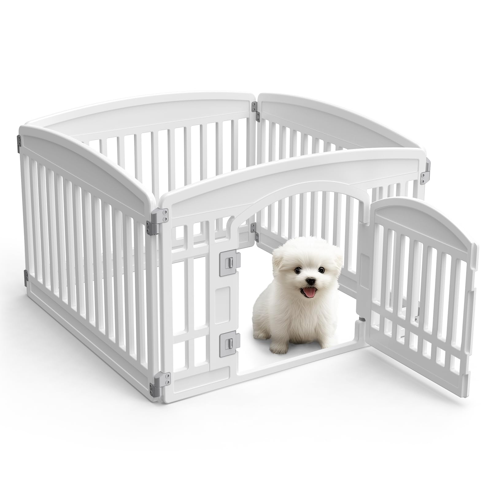 Smug Dog Playpen 4-Panel 24'' | Safe & Secure Indoor/Outdoor Pet Fence | Folding & Portable | 35 X 35 X 24In, Ideal For Small To
