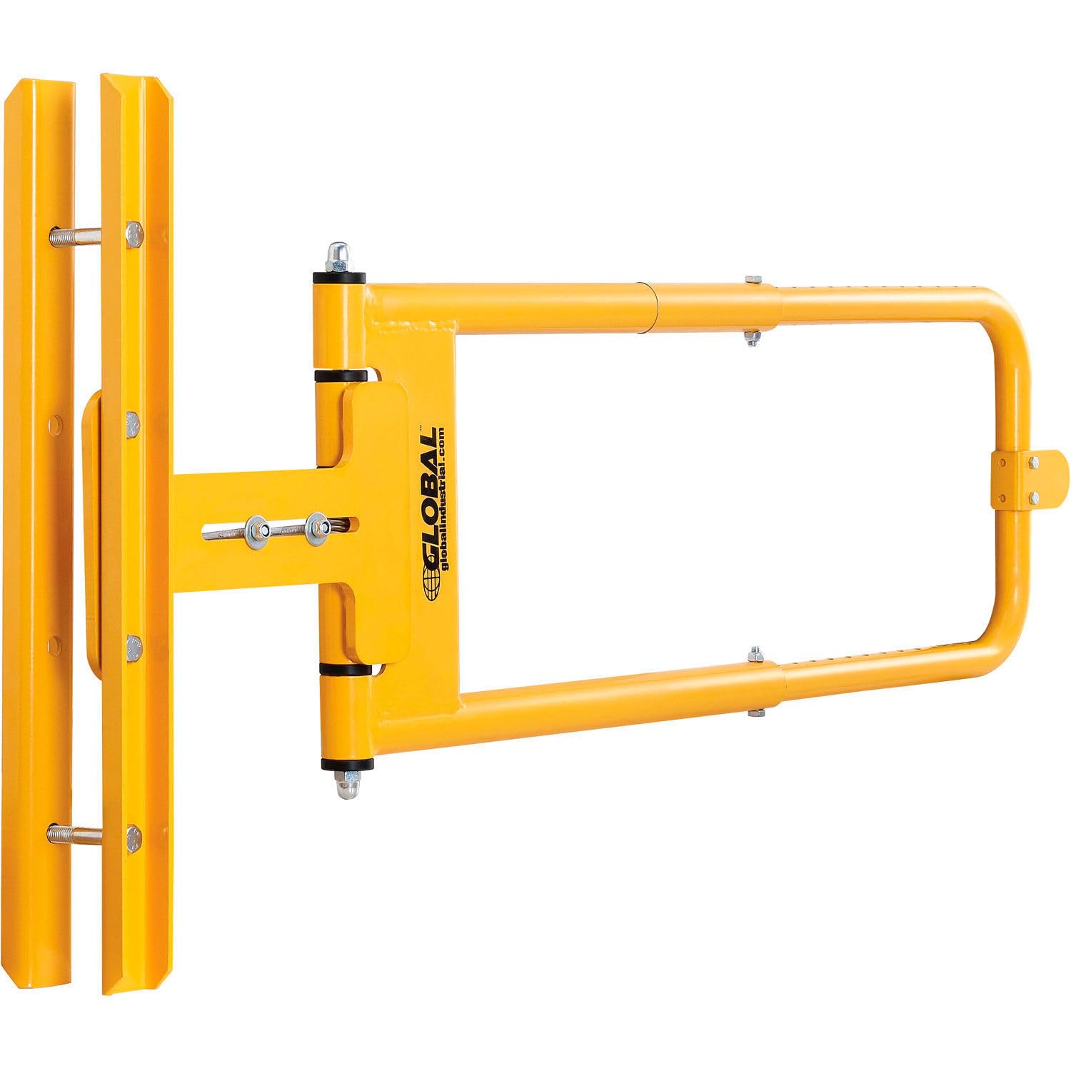 Global Industrial Adjustable Spring-Loaded Safety Swing Gate, 24 to 40 W Opening, Self-Closing Safety Gate, Powder Coated High-V